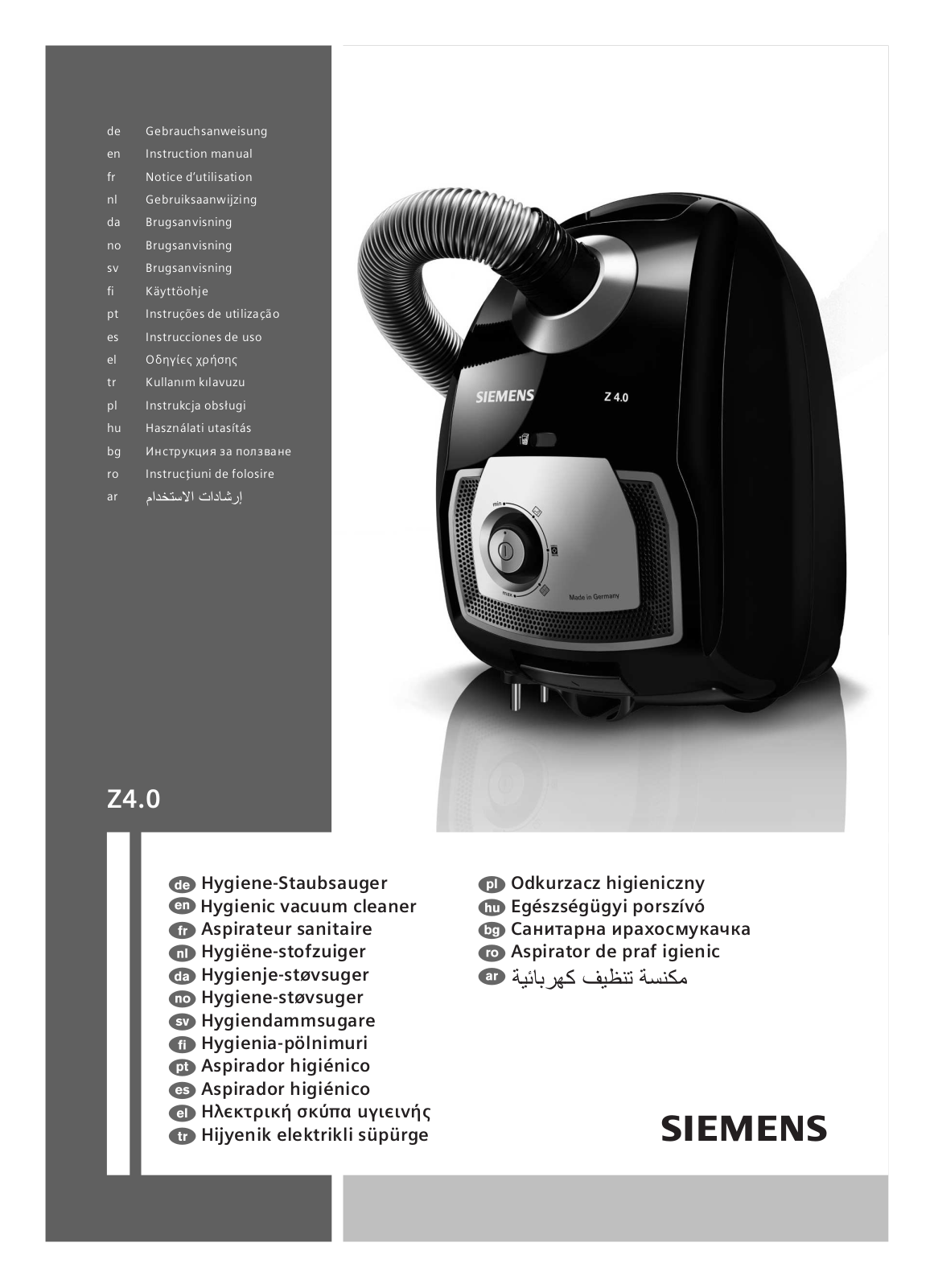 SIEMENS VSZ4G1400 User Manual