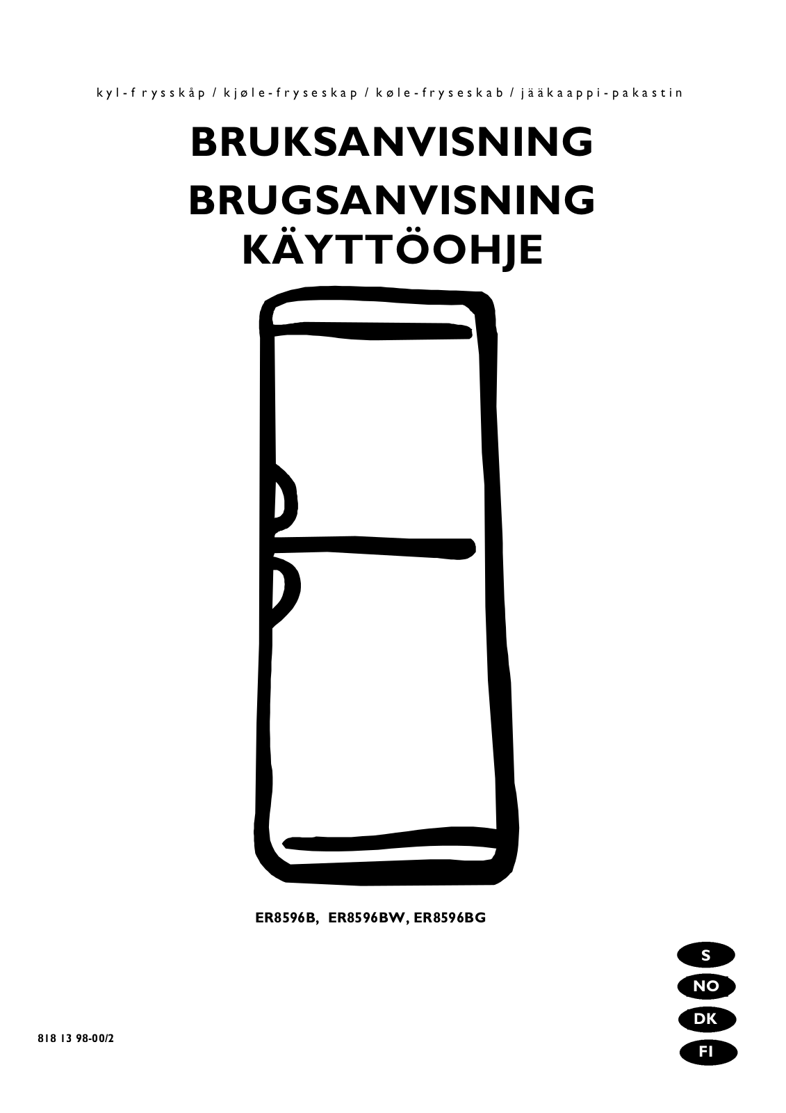 Electrolux ER8596B, ER8596BG, ER8596BA, ER8596BW, ER8596BG User Manual