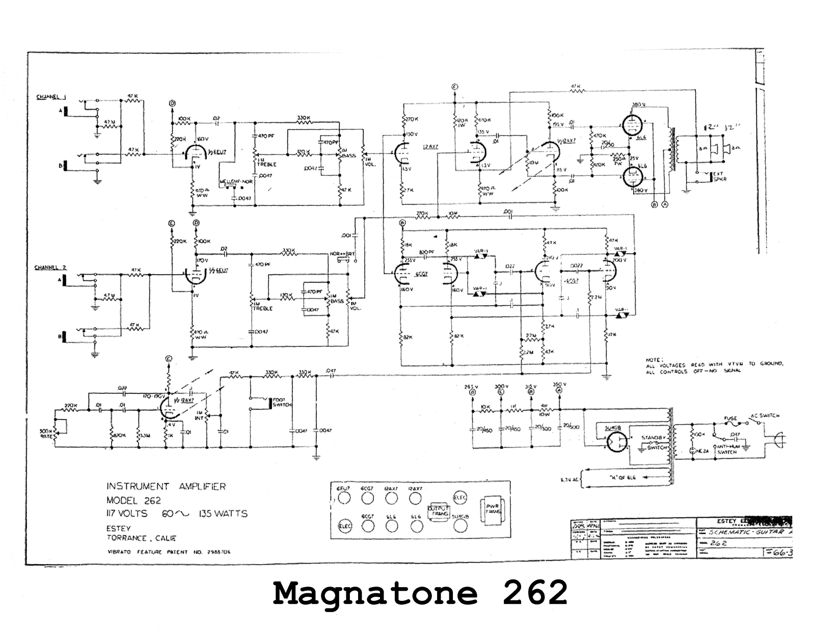 Magnatone 262 schematic