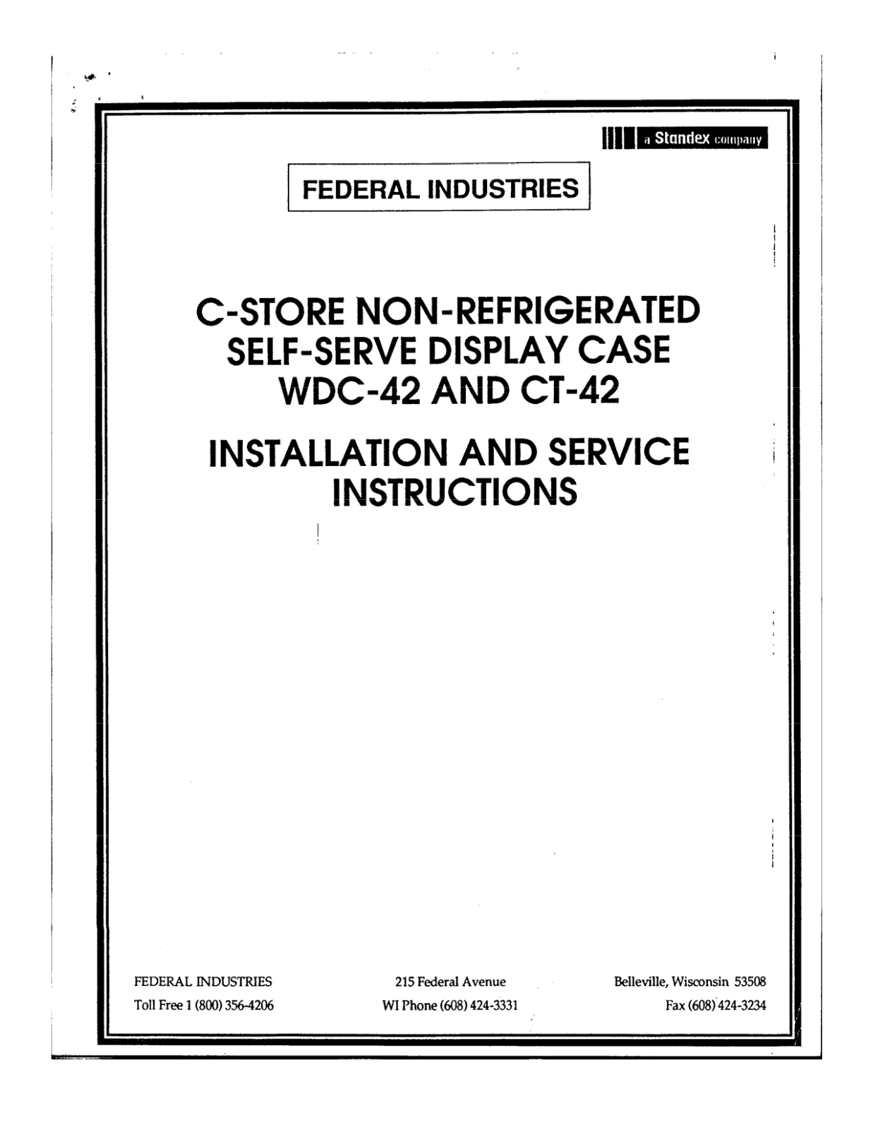 Federal Industries CT-42 Service Manual