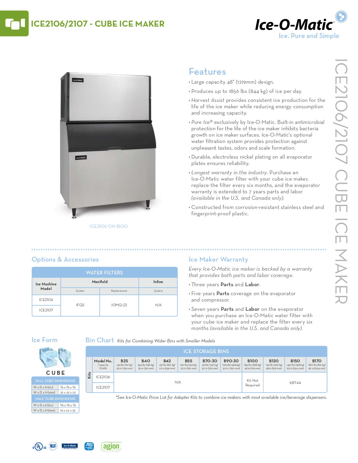 Ice-O-Matic ICE2106R User Manual