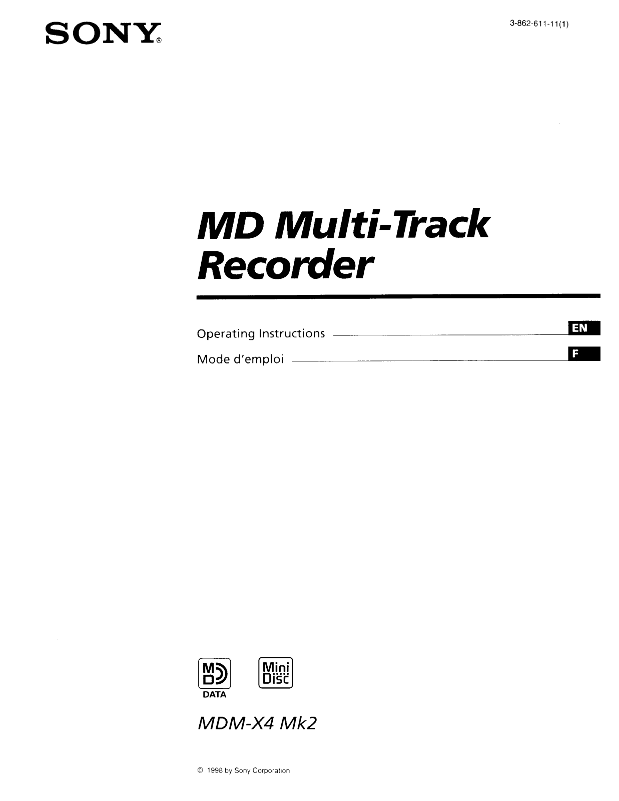 Sony mdm-x4 mk2 User Manual