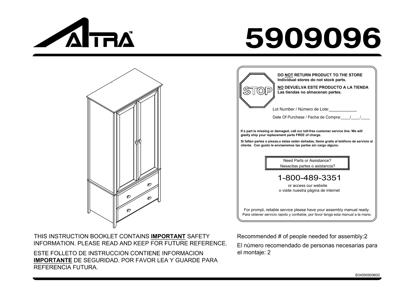 Altra Wexford Coffee Table Assembly Instruction