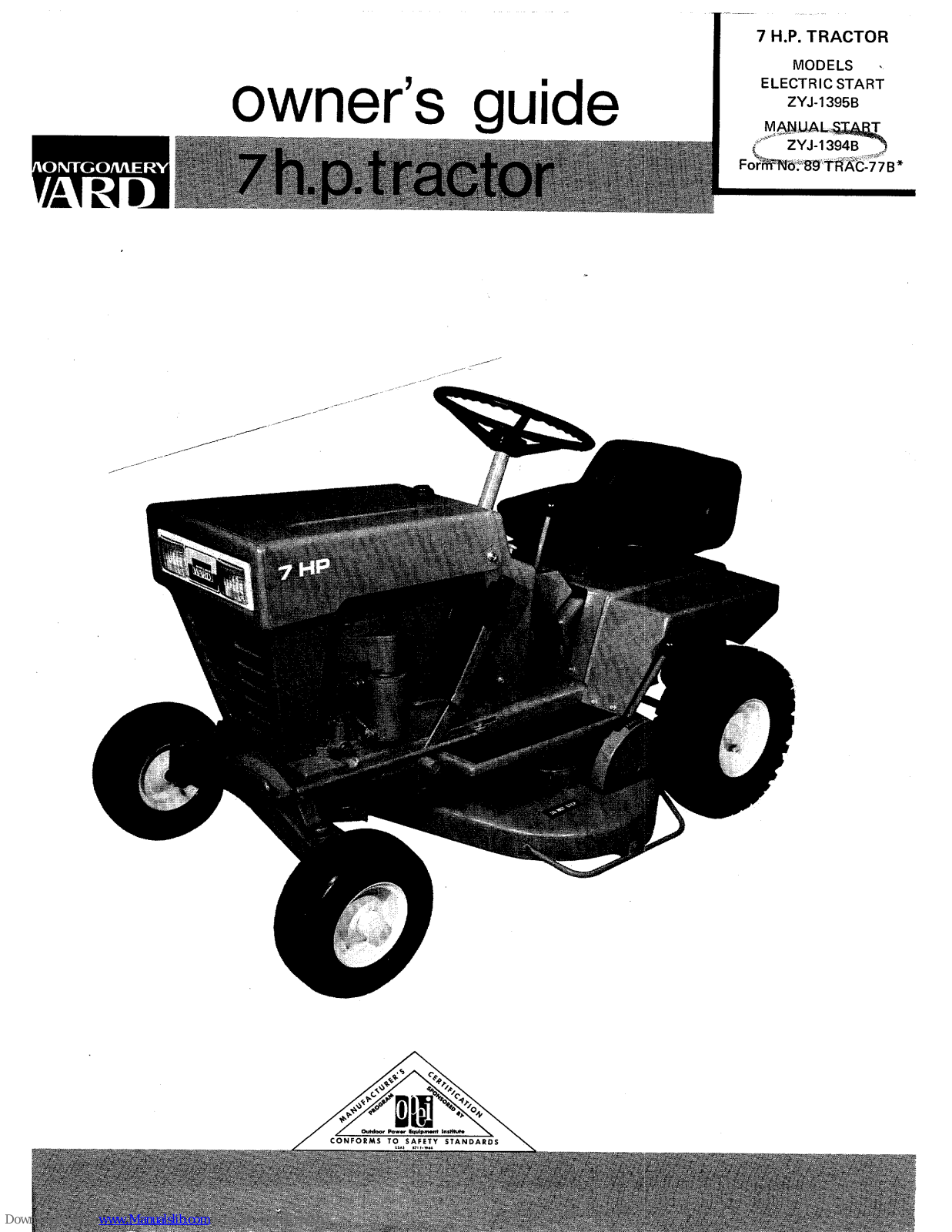 Montgomery Ward ZYJ-1395B Owner's Manual