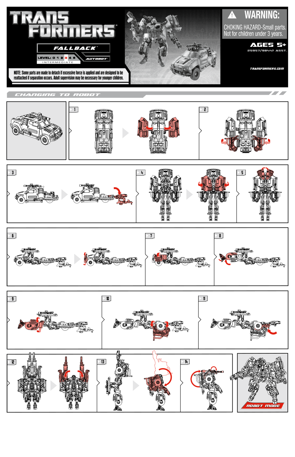 HASBRO Transformers Reveal the Shield Fallback User Manual