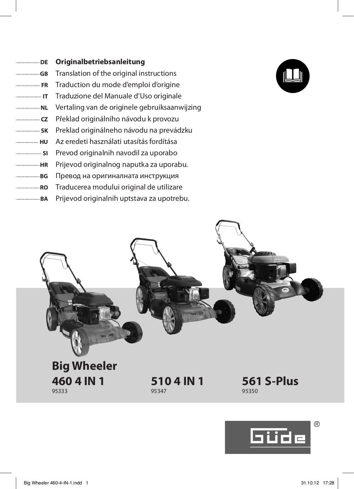 Güde 510, 561 S-Plus, 460 User Manual