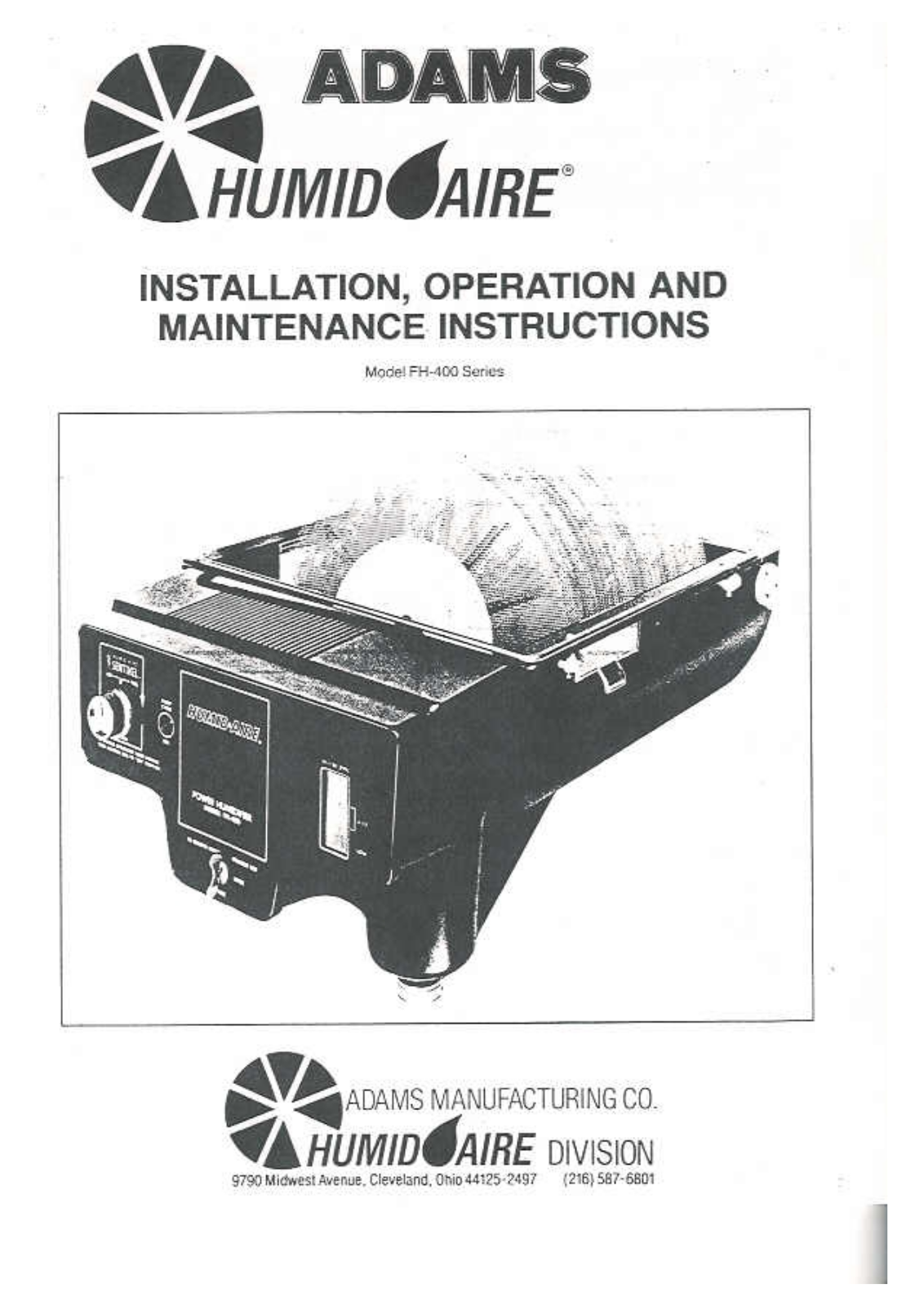 Humidaire Fh400a, Fh400c, Fh400b, Fh400 Owner's Manual