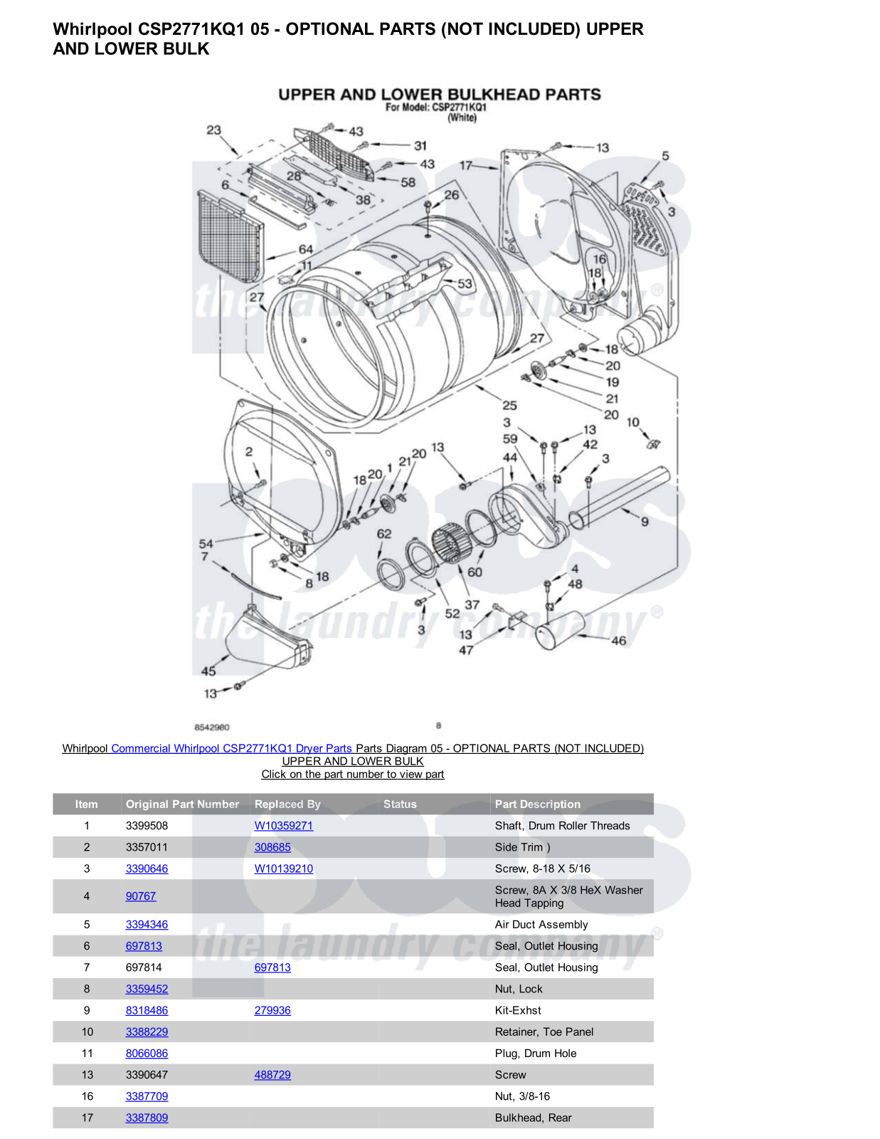 Whirlpool CSP2771KQ1 Parts Diagram