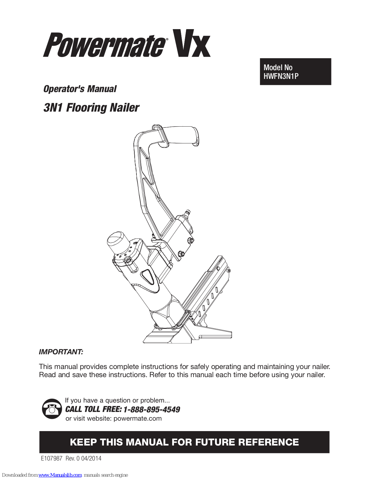 Powermate VX HWFN3N1P Operator's Manual