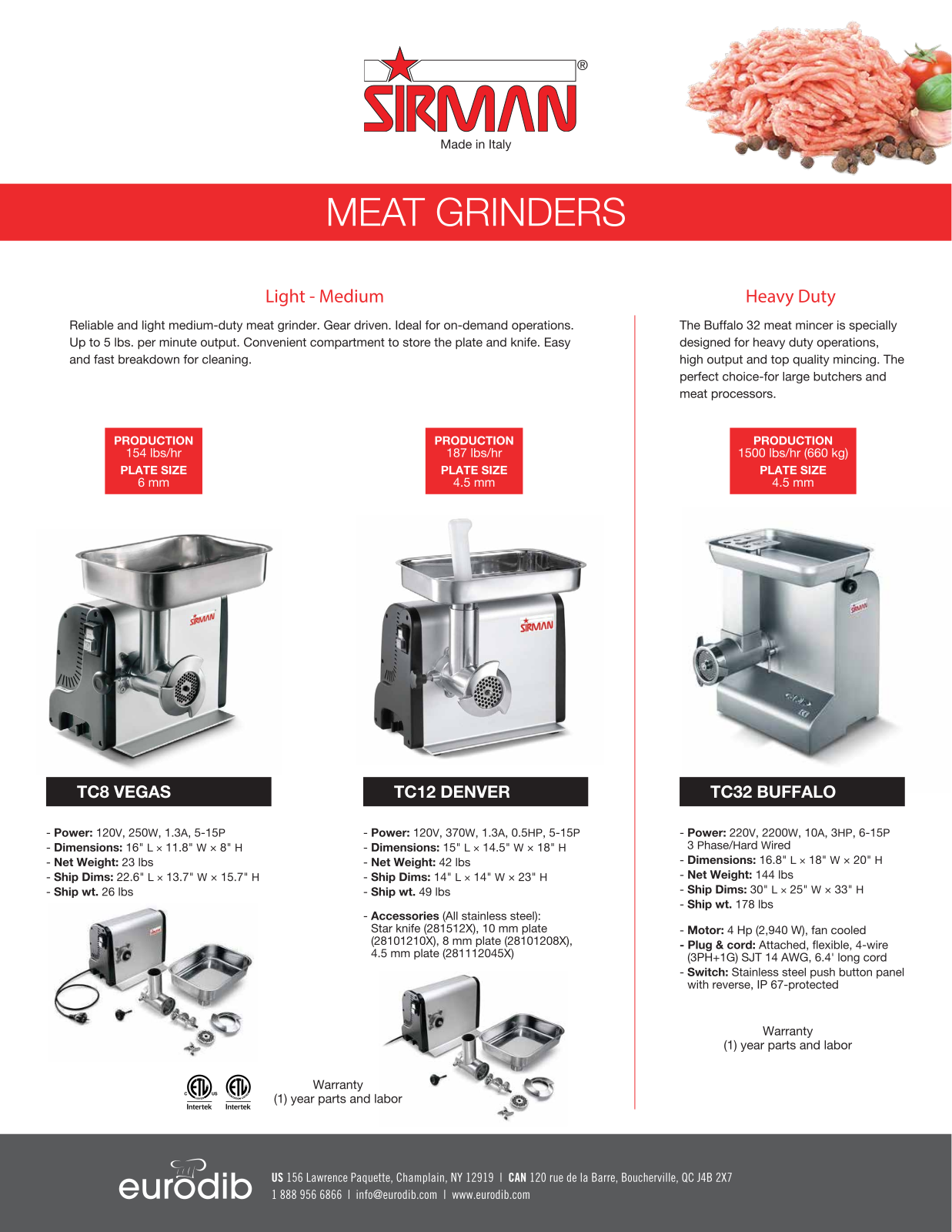 Sirman TC12DENVER Specifications