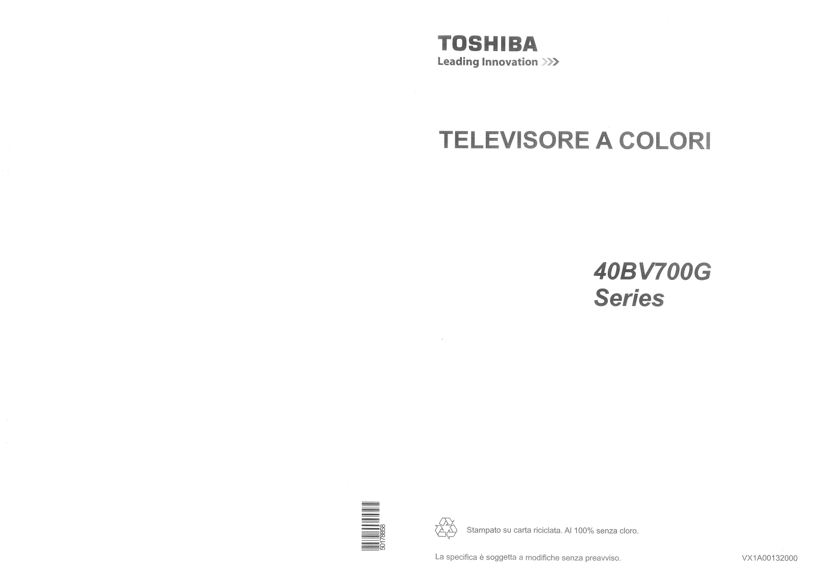 Toshiba 40BV700G Schematic