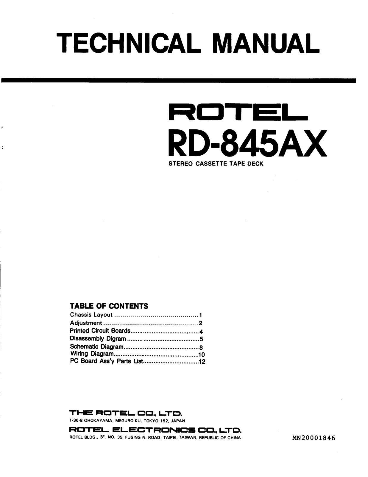 Rotel RD-845-AX Service manual