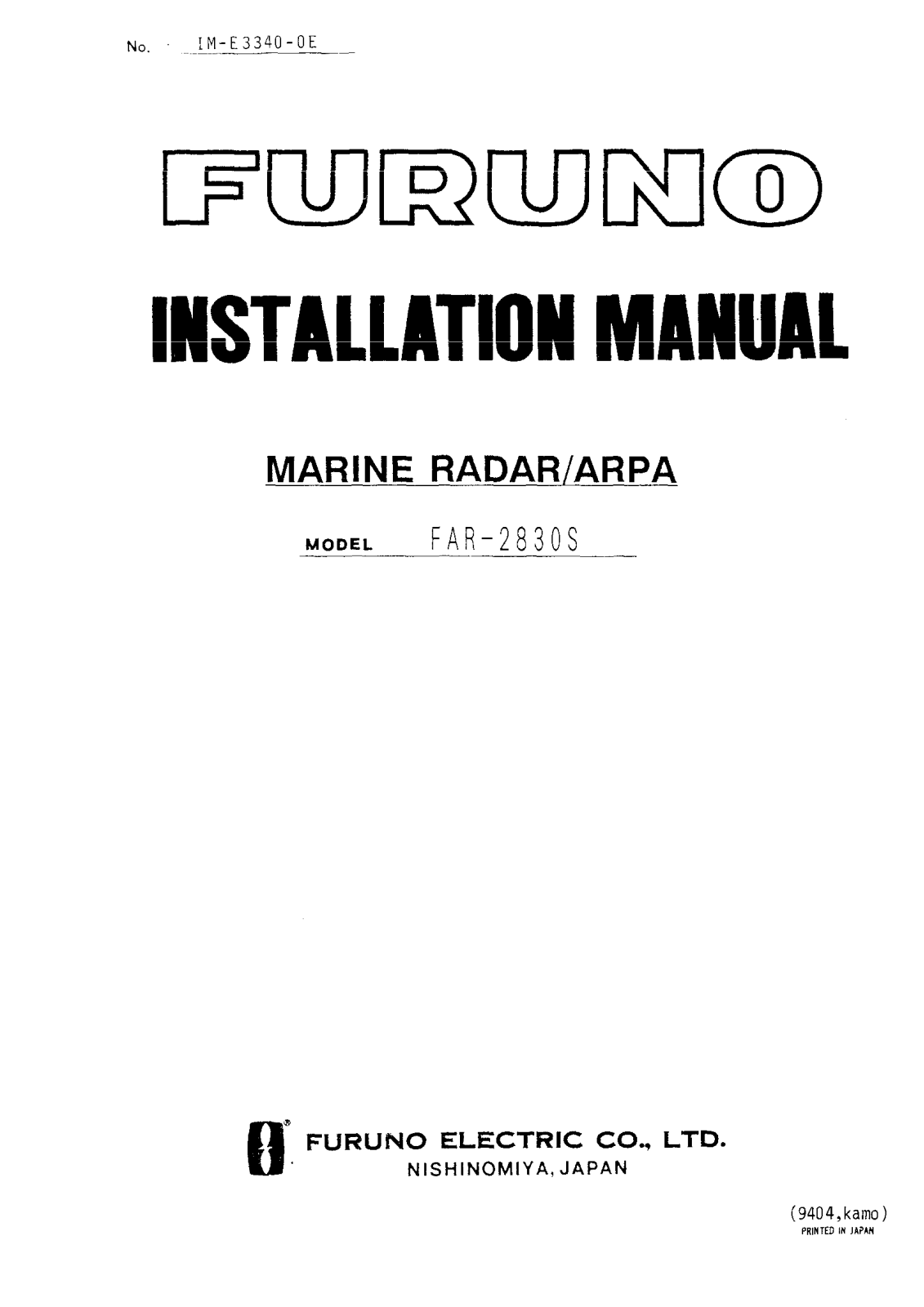 Furuno FAR2830S Installation Guide - ManualMachine.com