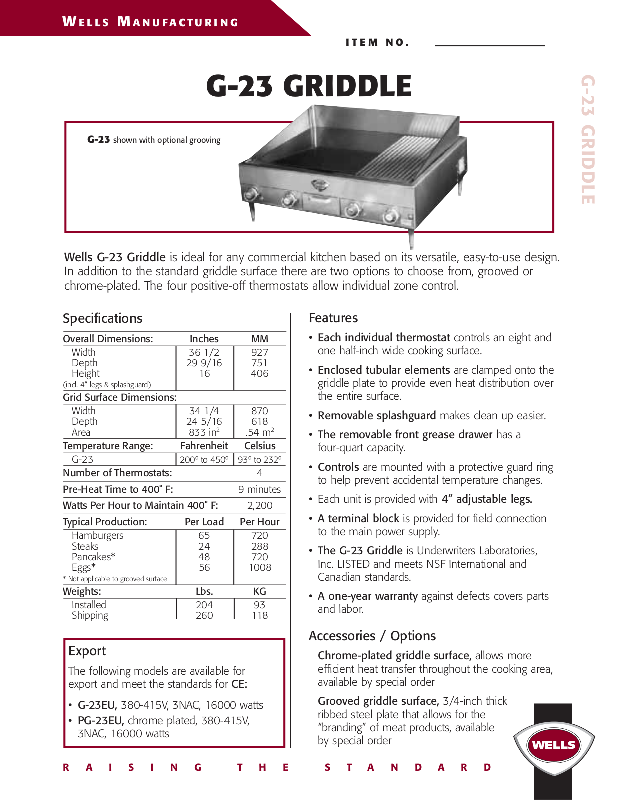 Wells G-23 User Manual