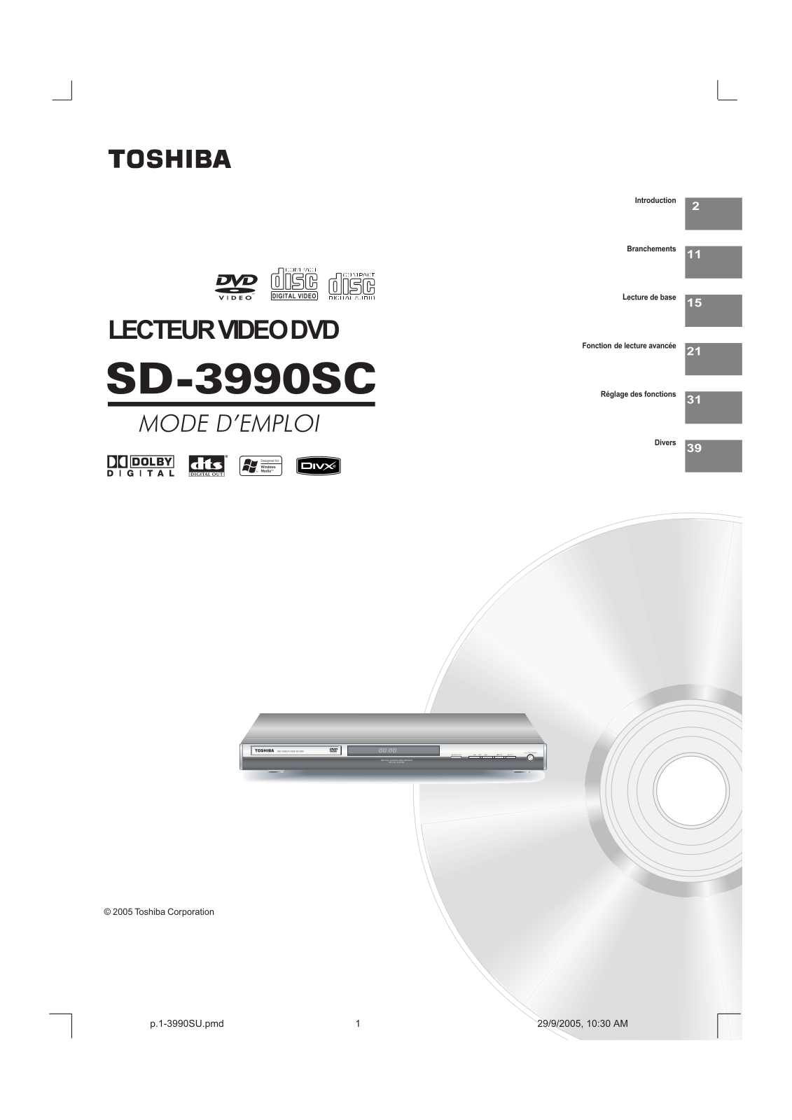 Toshiba SD-3990SC User Manual