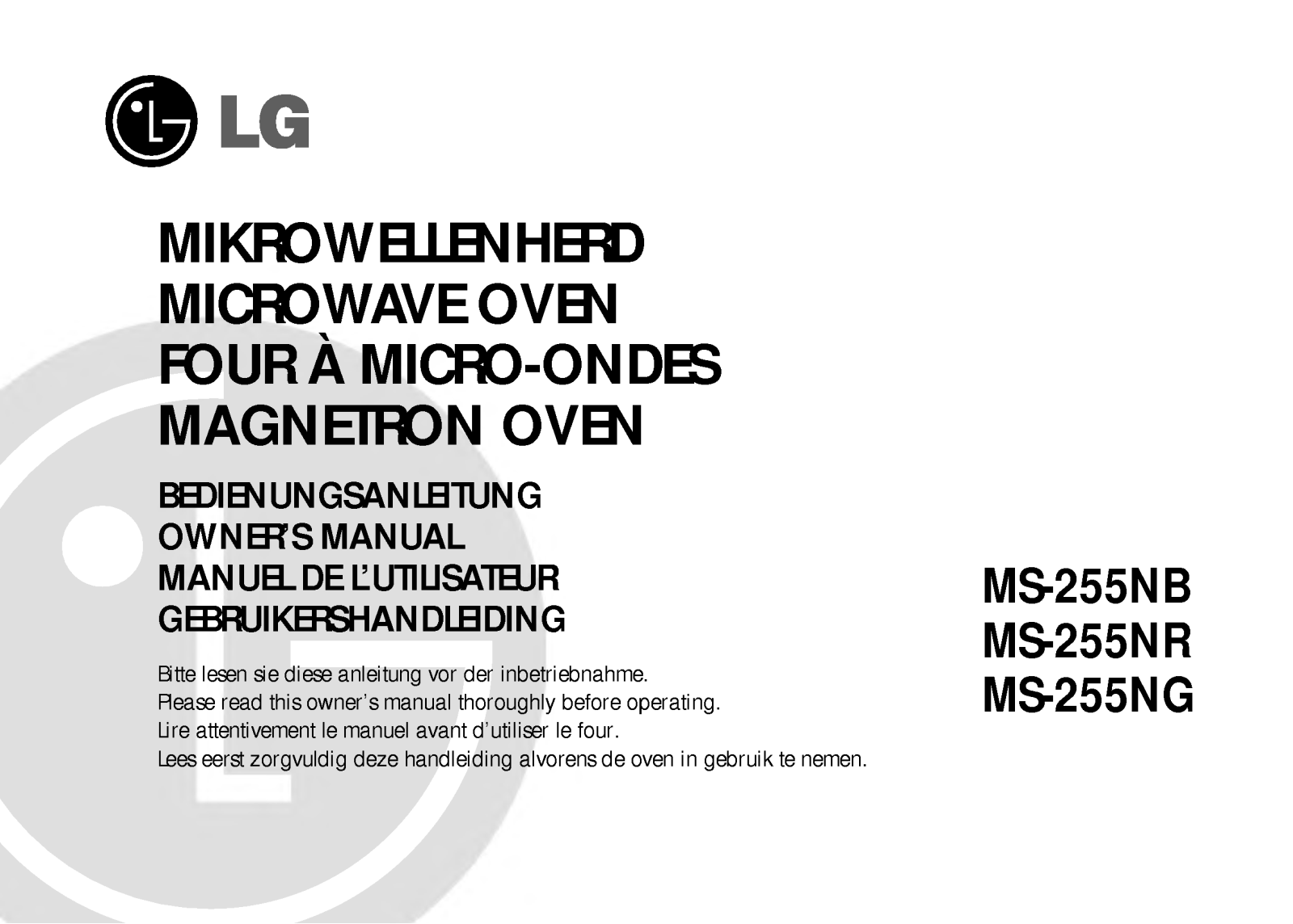 Lg MS-255NR, MS-255NB, MS-255NG User Manual