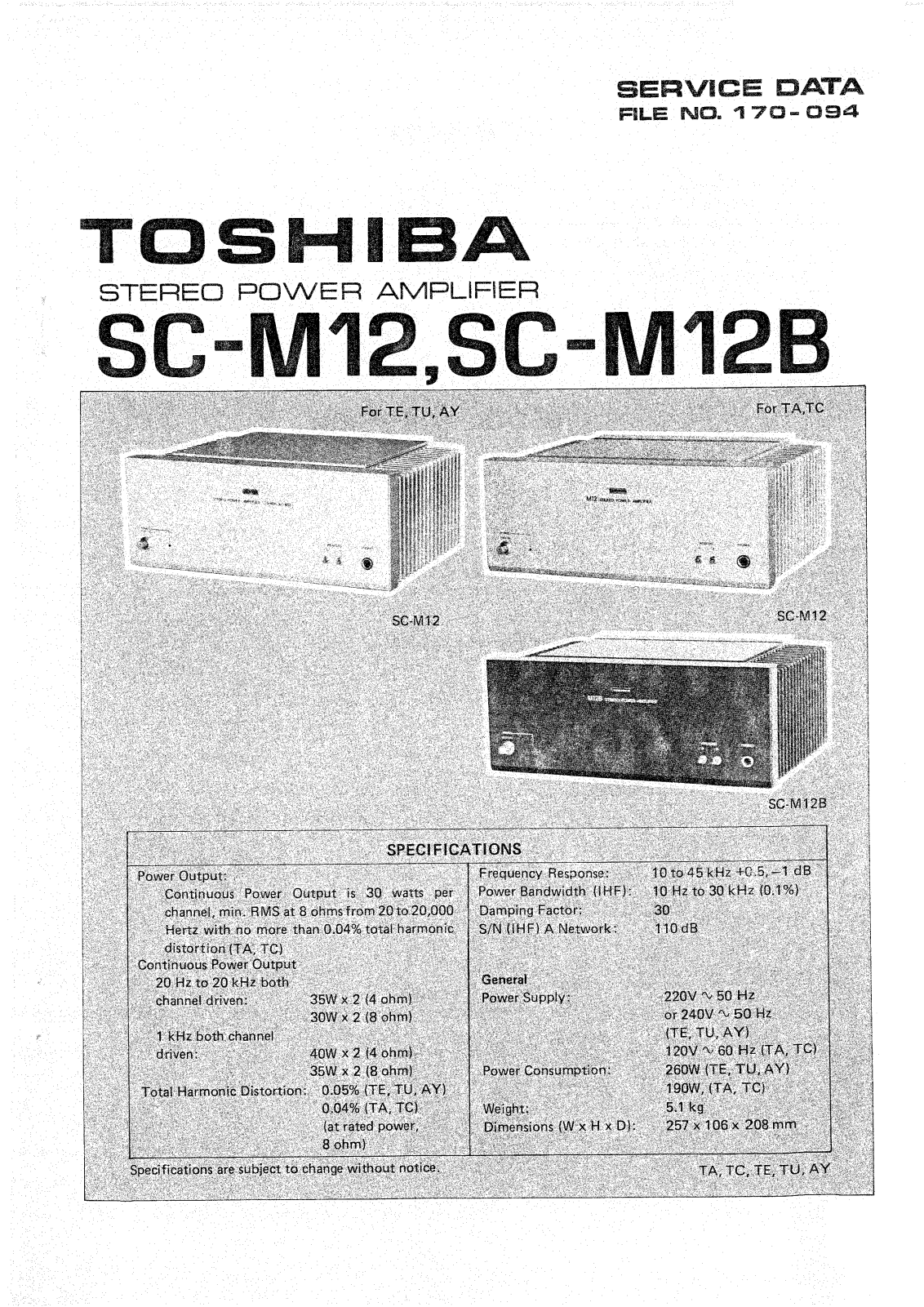 Toshiba SC-M12B Service Manual