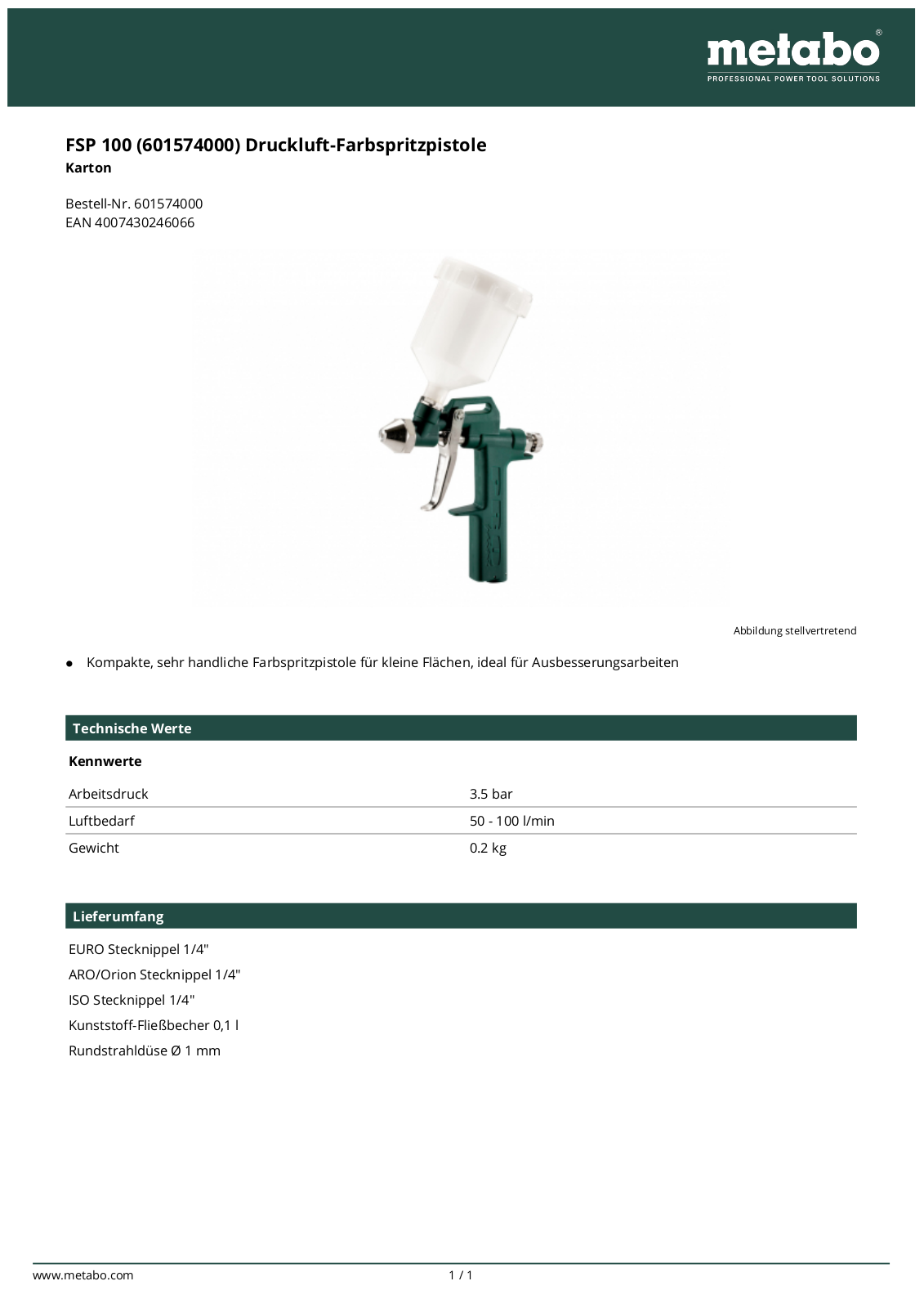 Metabo FSP 100 User Manual