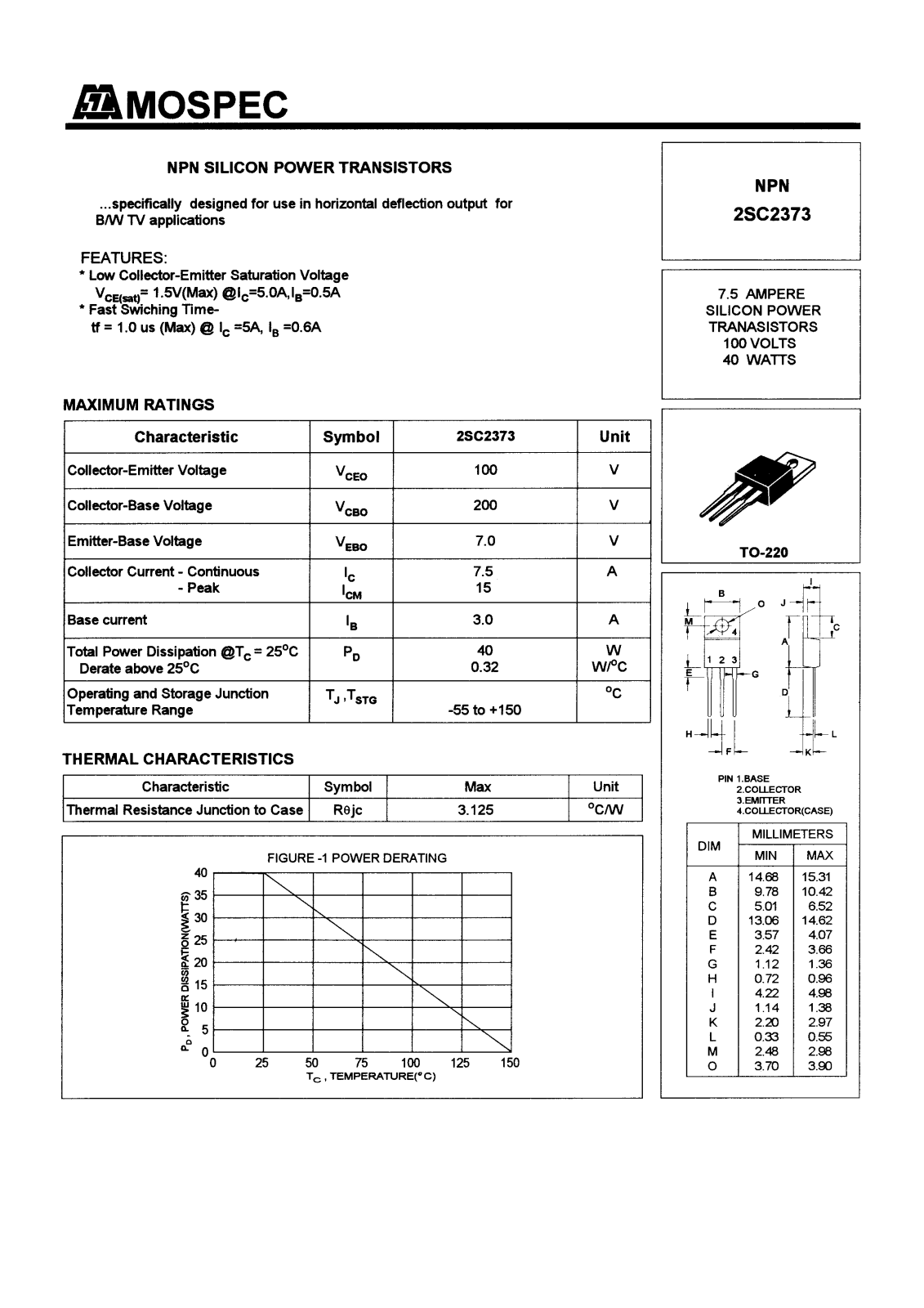 MOSPEC 2SC2373 Datasheet