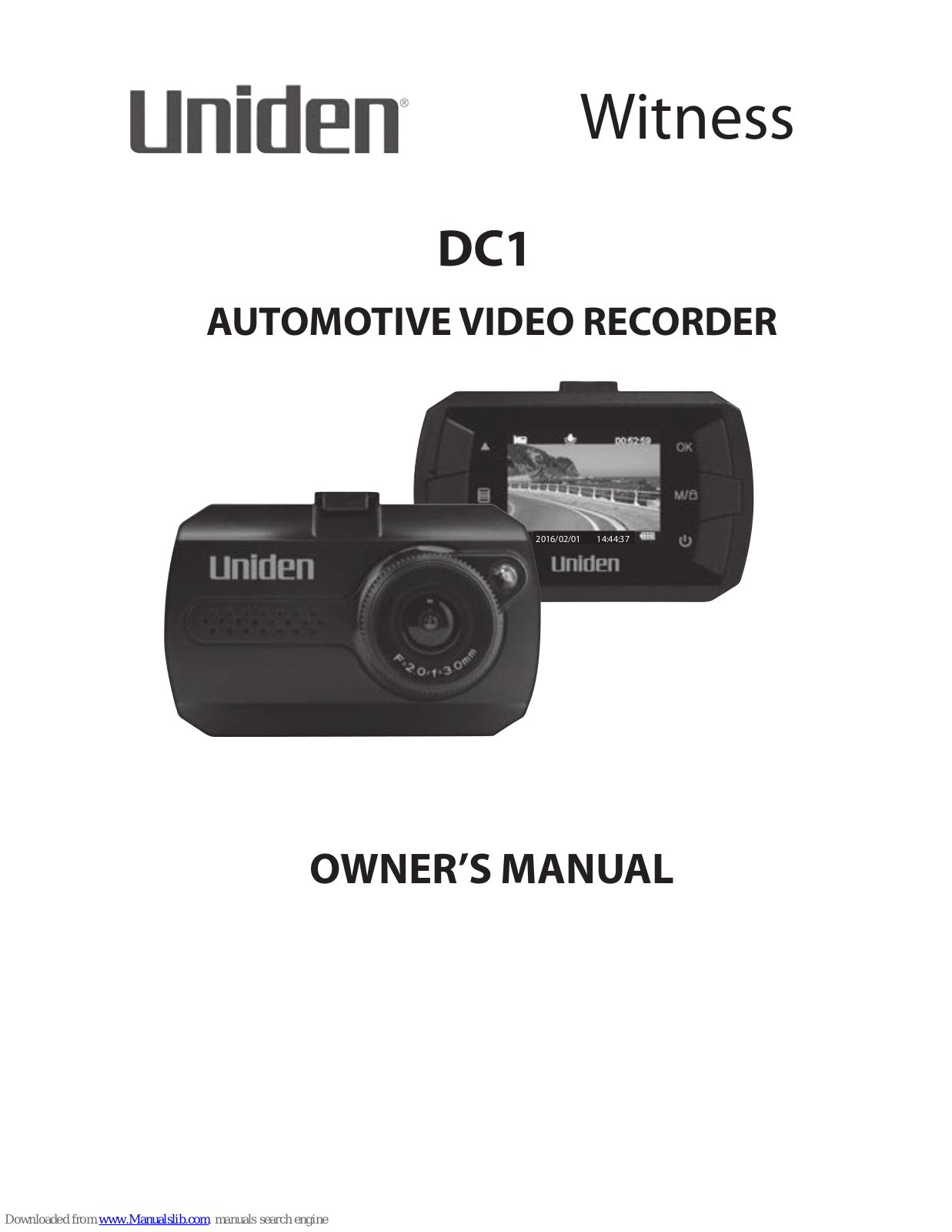 Uniden Witness DC1 Owner's Manual