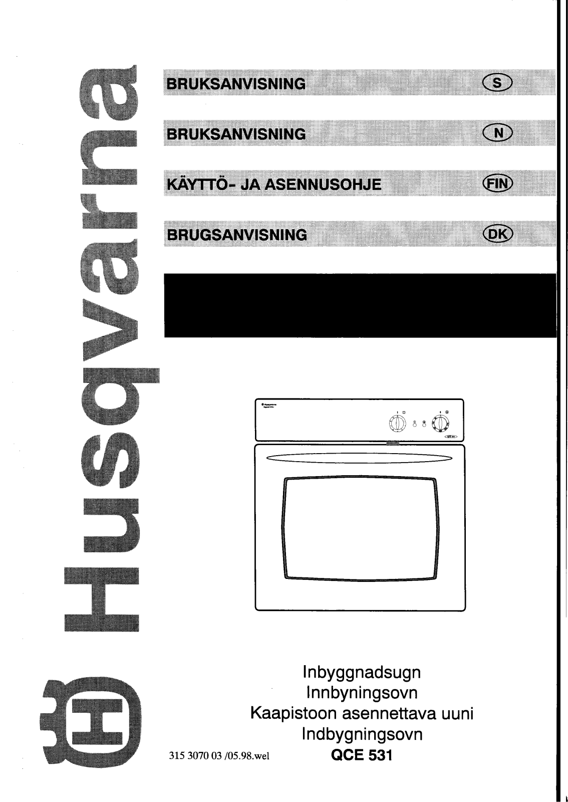 Husqvarna QCE531W, QCE531X, QCE531K User Manual