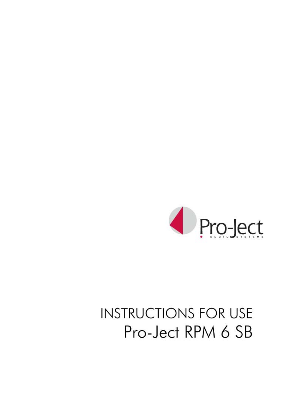 Pro-ject Audio RPM-6 Owners manual