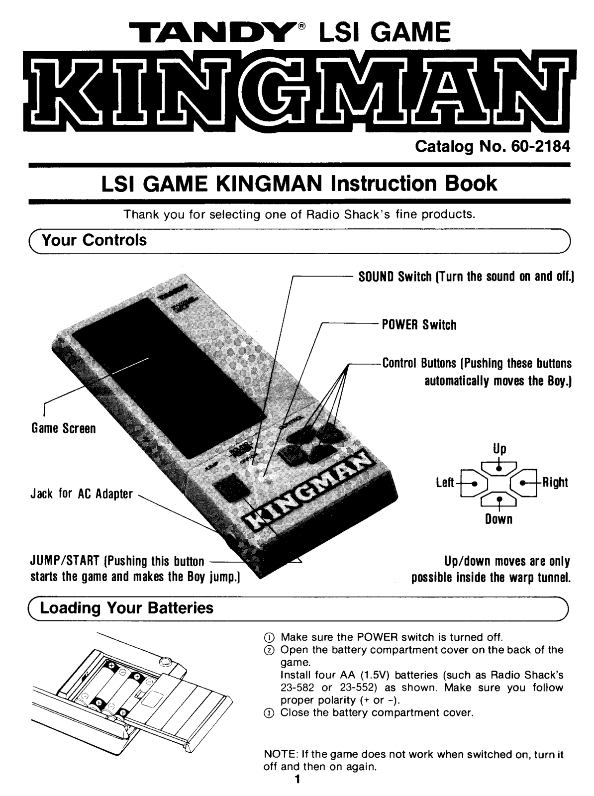 Tandy Kingman User Guide