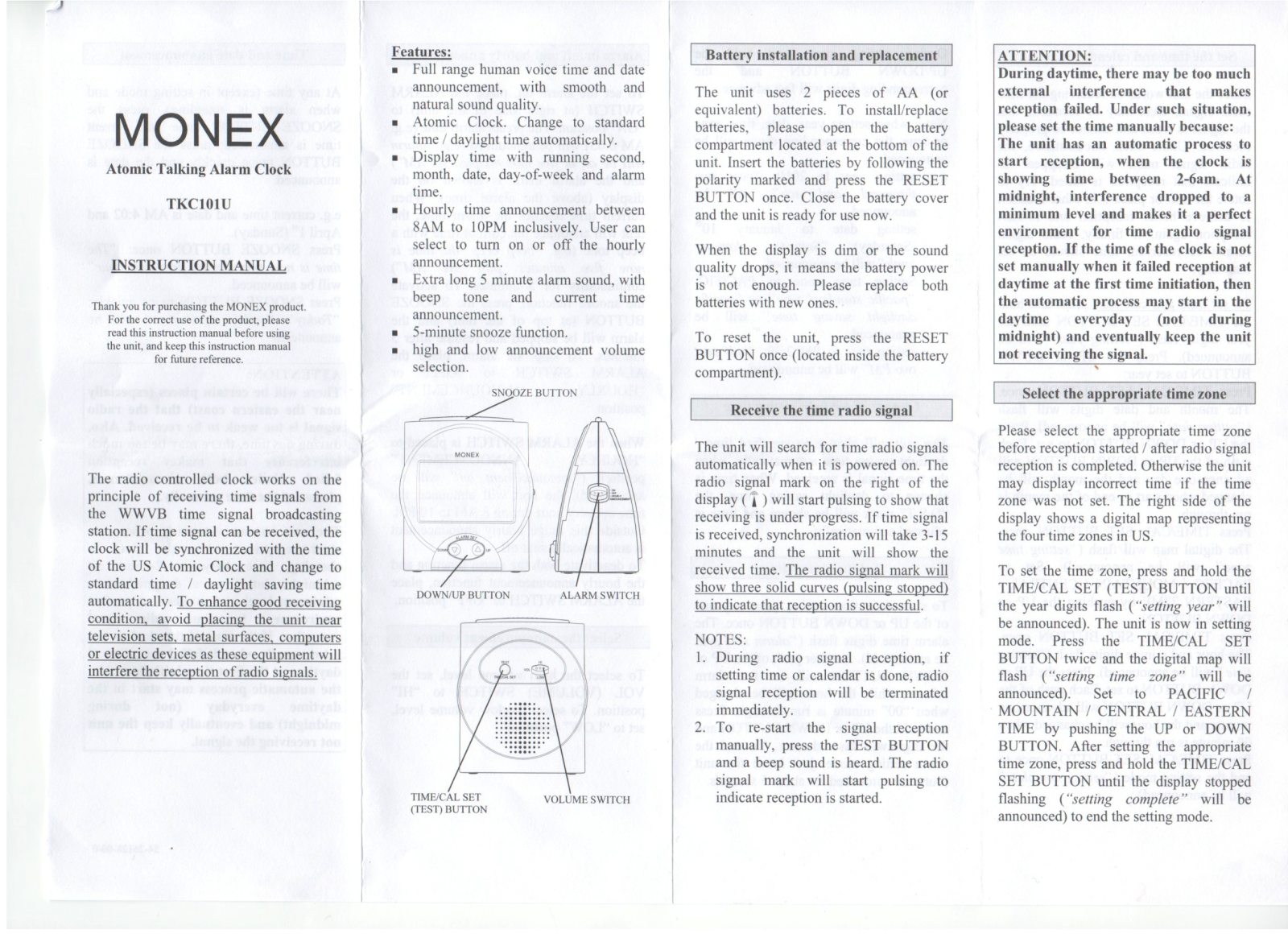 Monex TKC101U User Manual