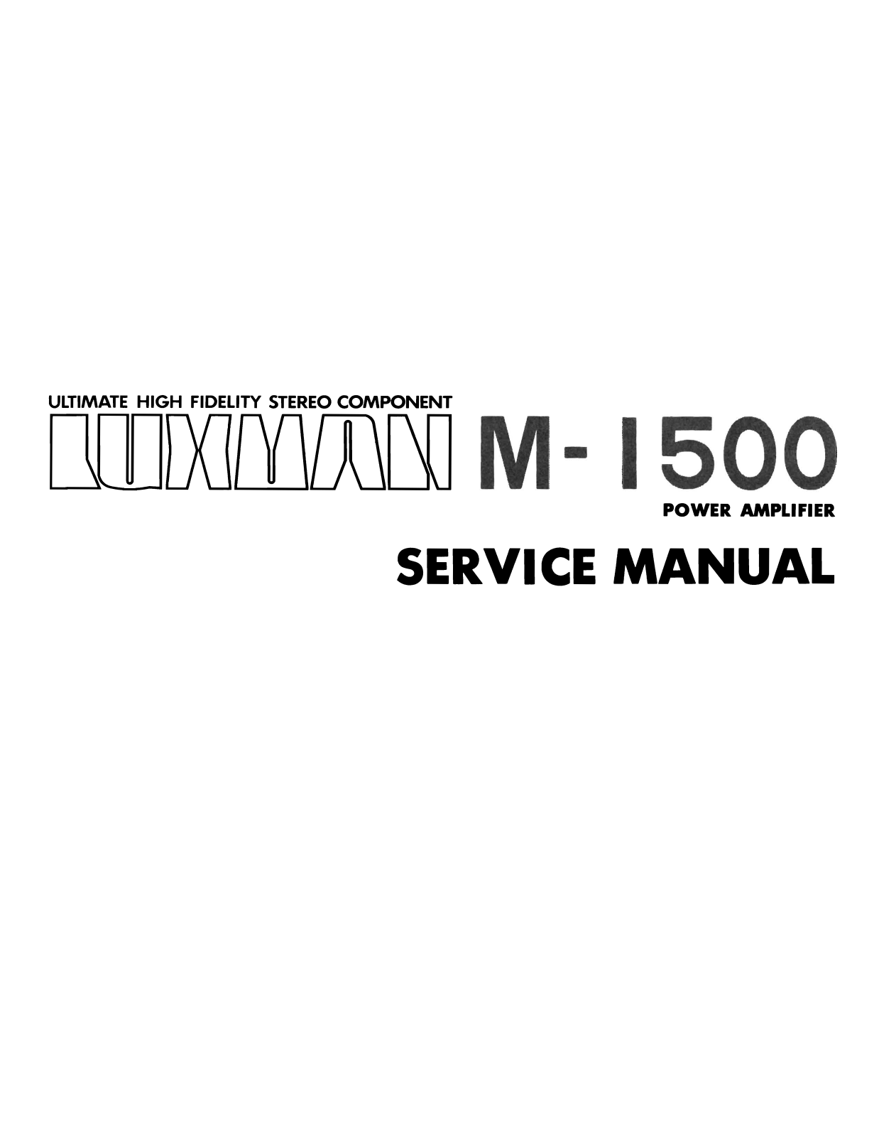 Luxman M-1500 Service Manual