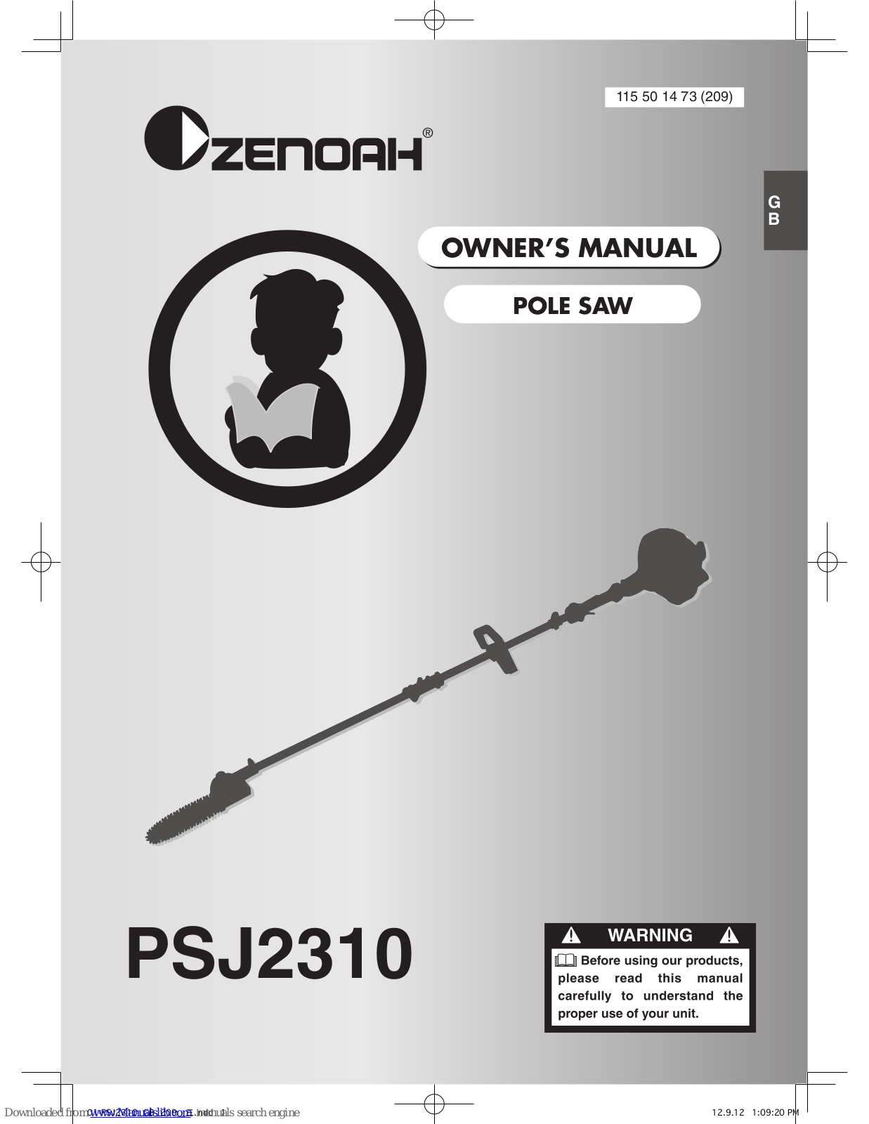 Zenoah PSJ2310 Owner's Manual