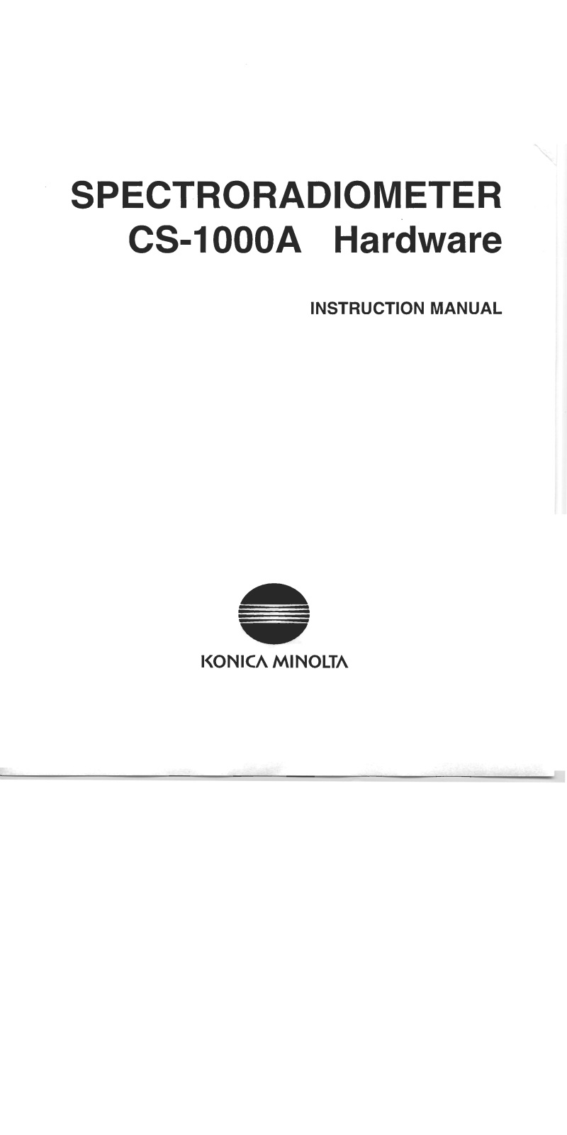 Konica CS-1000A User Manual