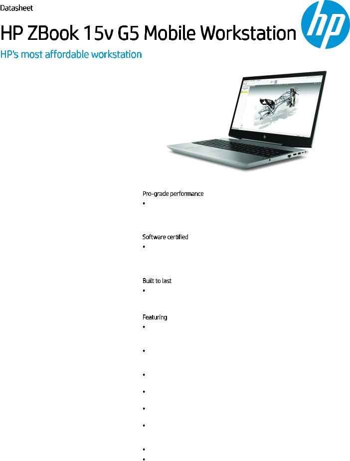 HP ZBook 15v G5 User Manual