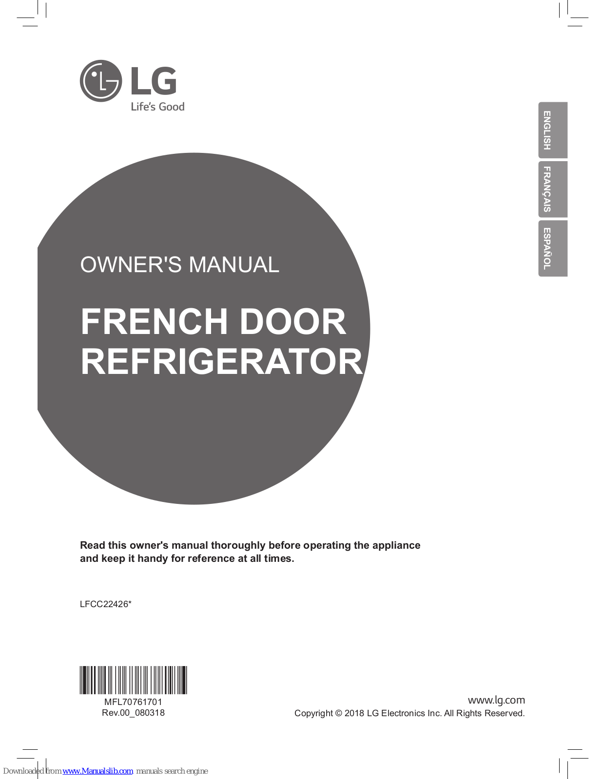 LG LFCC22426 Series Owner's Manual