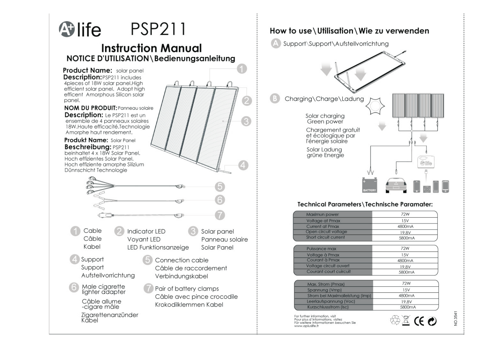 A+ Life PSP211 Instruction Manual