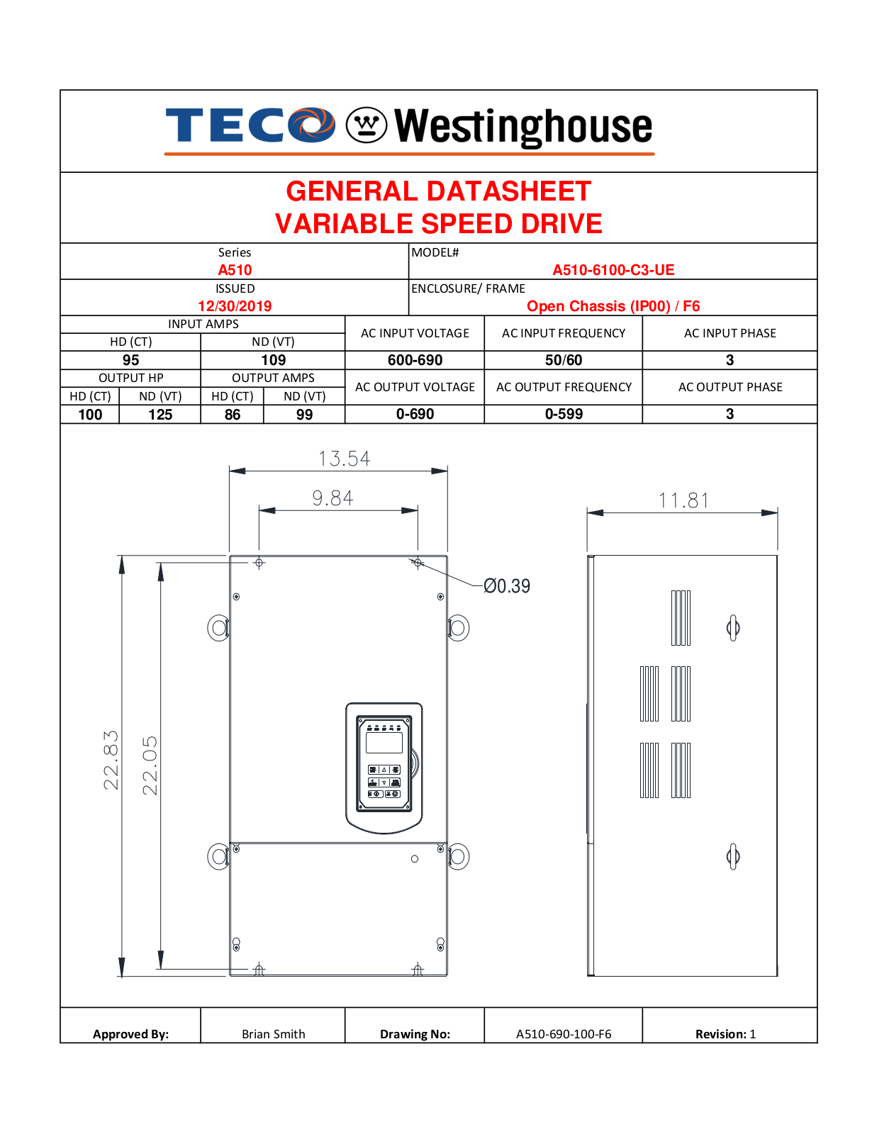 Teco A510-6100-C3-UE Data Sheet