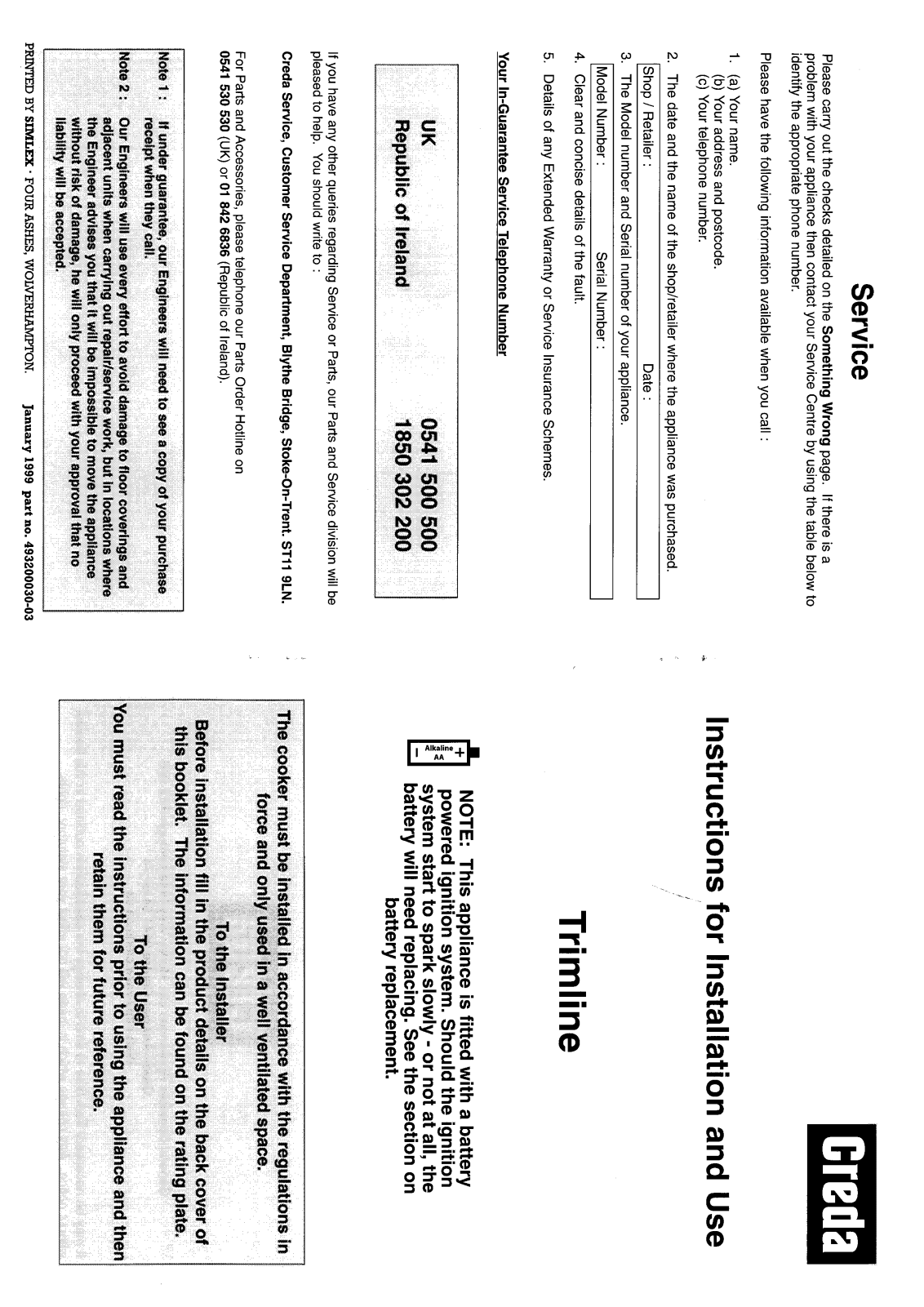 Creda HB41901 User Manual