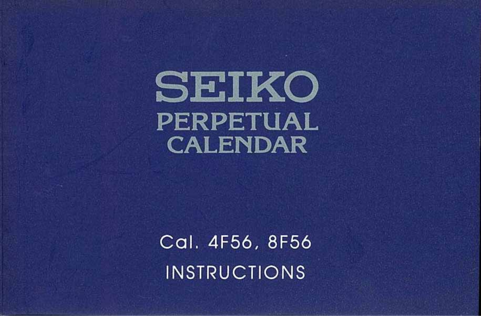 Seiko 8F56, 4F56 User Manual