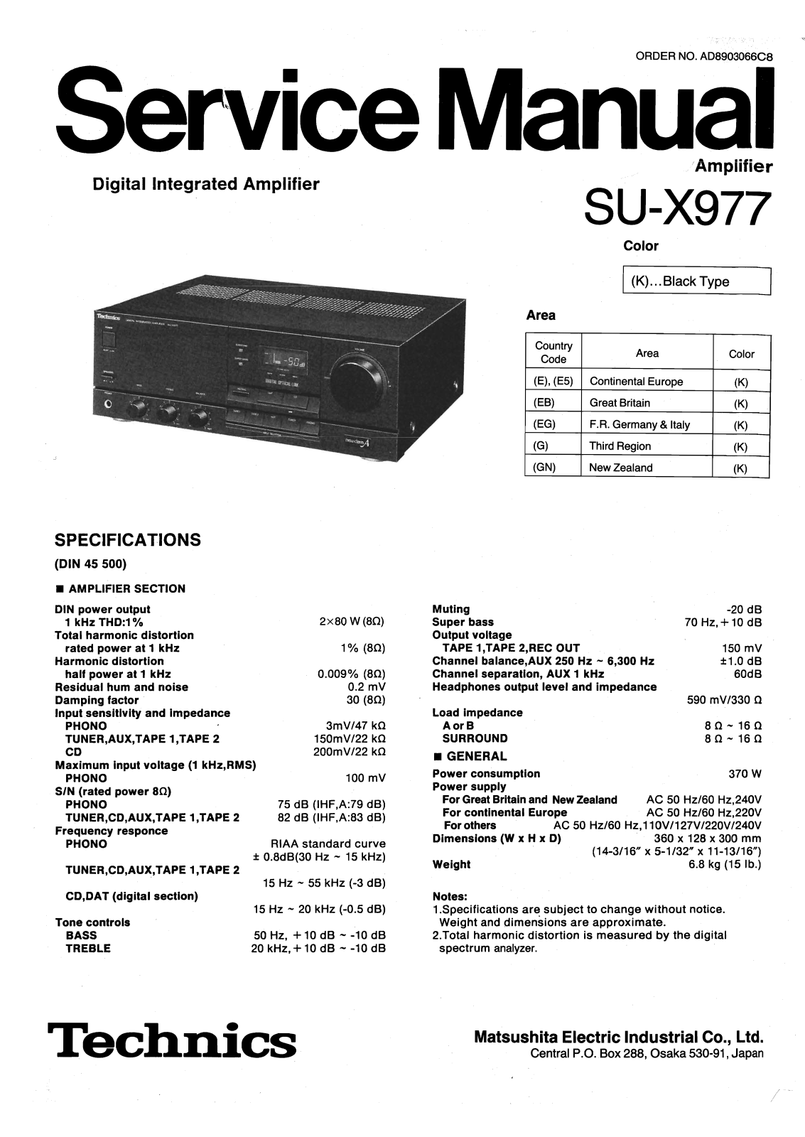 Technics SU-X-997 Service Manual