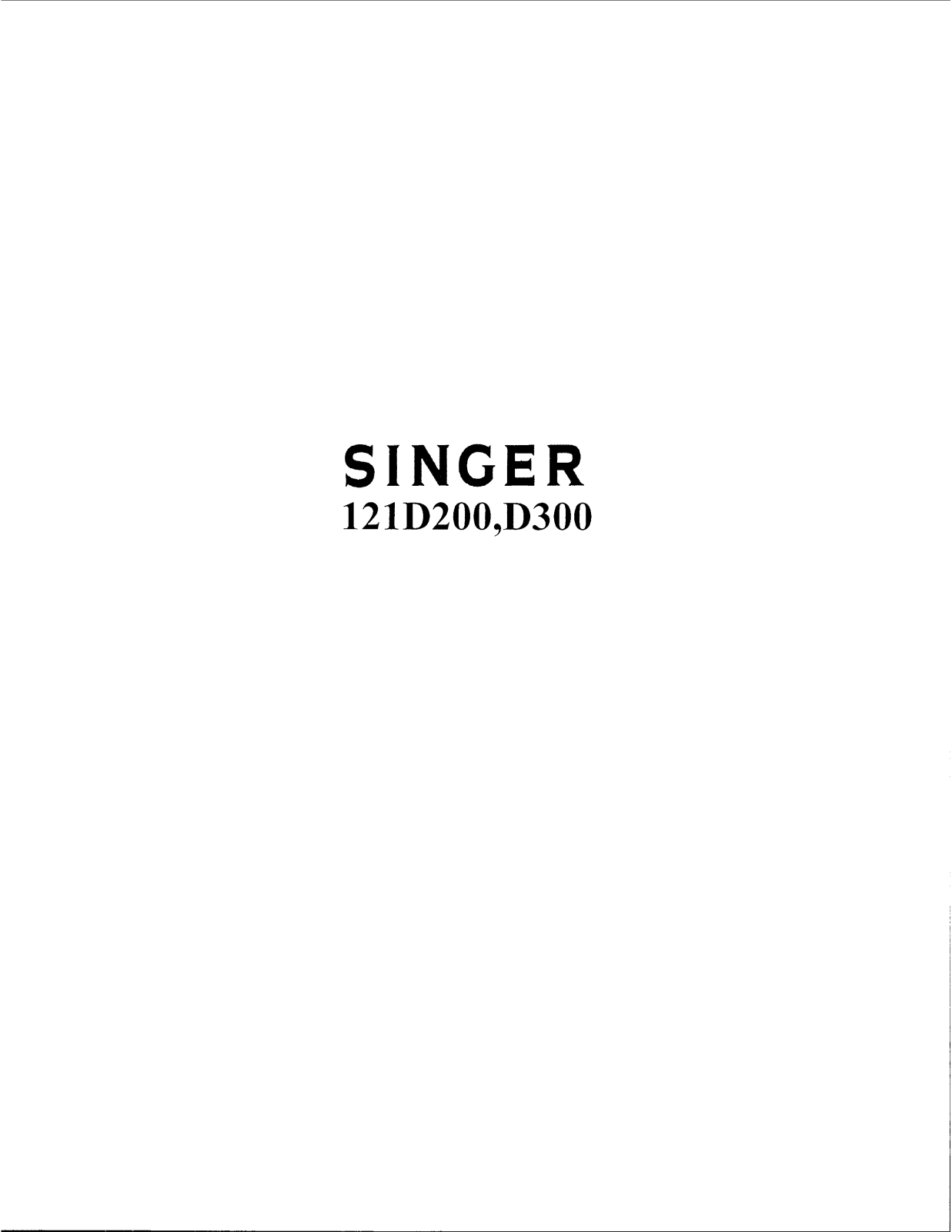 SINGER 121D200, 121D300 Parts List