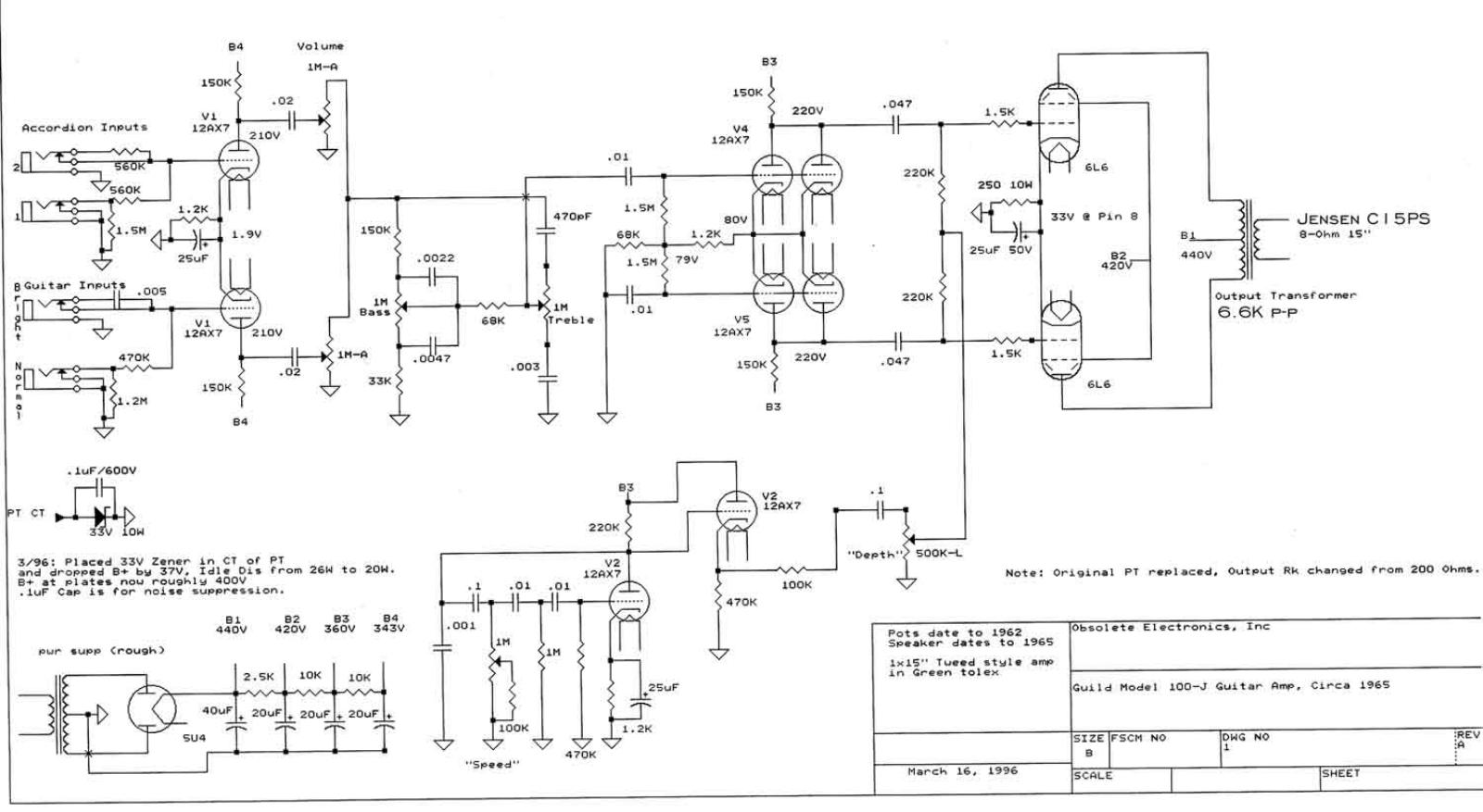 Guild j100 schematic