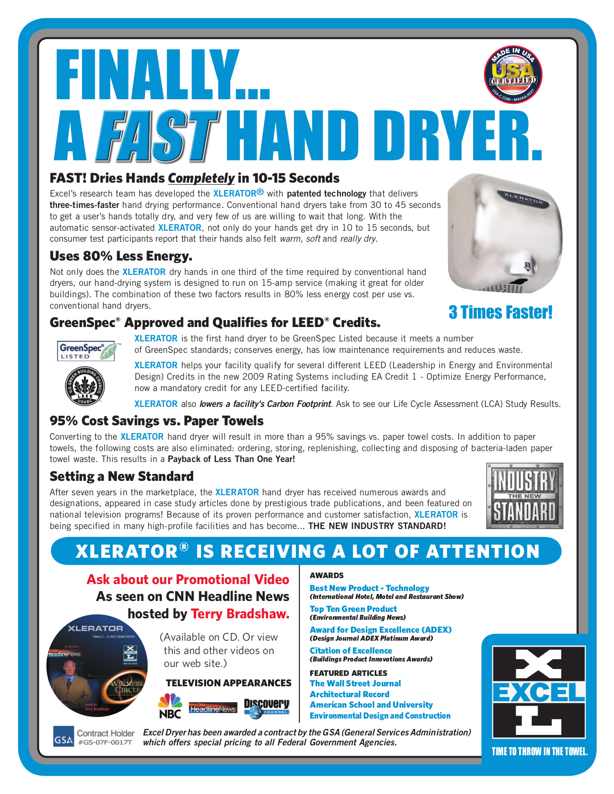 Excel Dryer XL-BW Specifications - ManualMachine.com