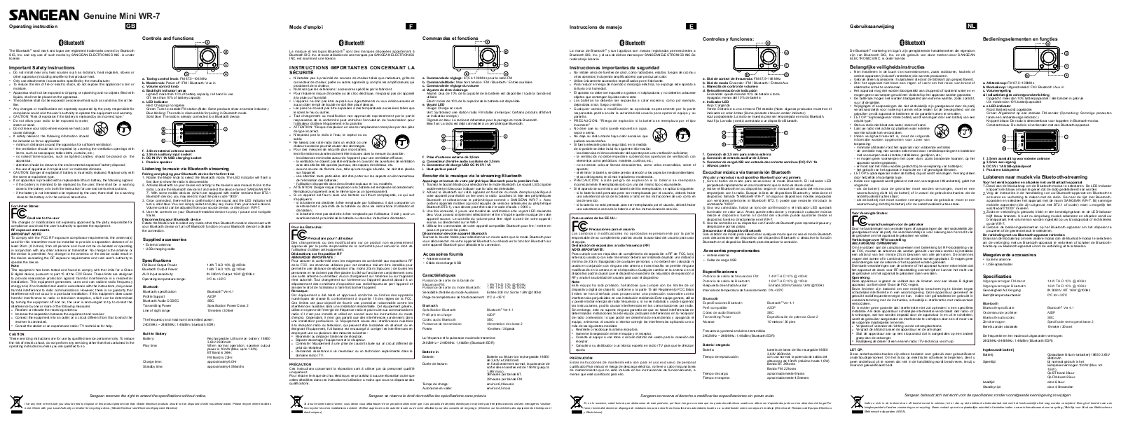 SANGEAN WR-7 User Manual