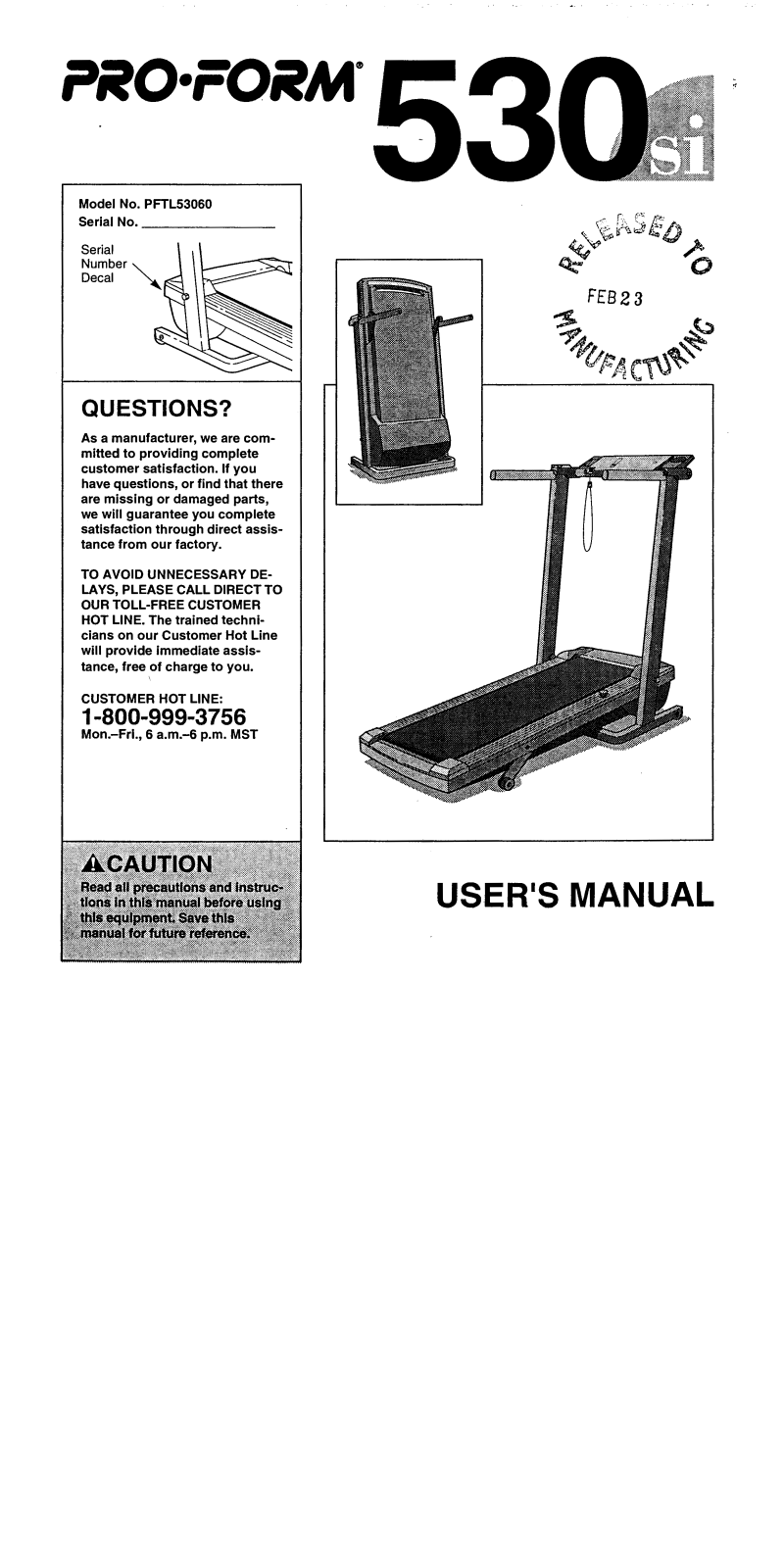 ProForm PFTL53060 User Manual