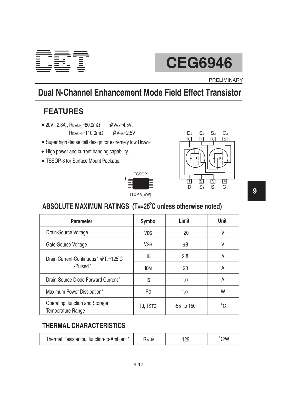 Datasheet CEG6946 Datasheet (CET) - ManualMachine.com