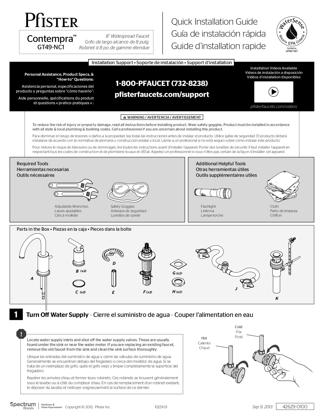 Pfister GT49-NC1C User Manual