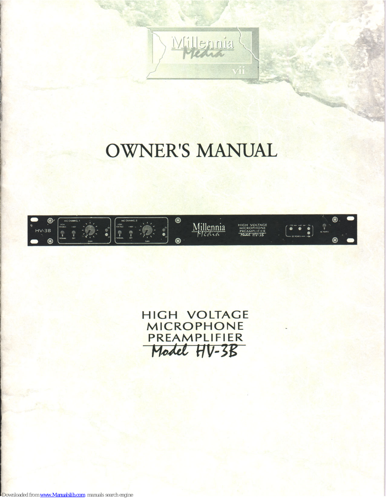 Millennia HV-3B Owner's Manual