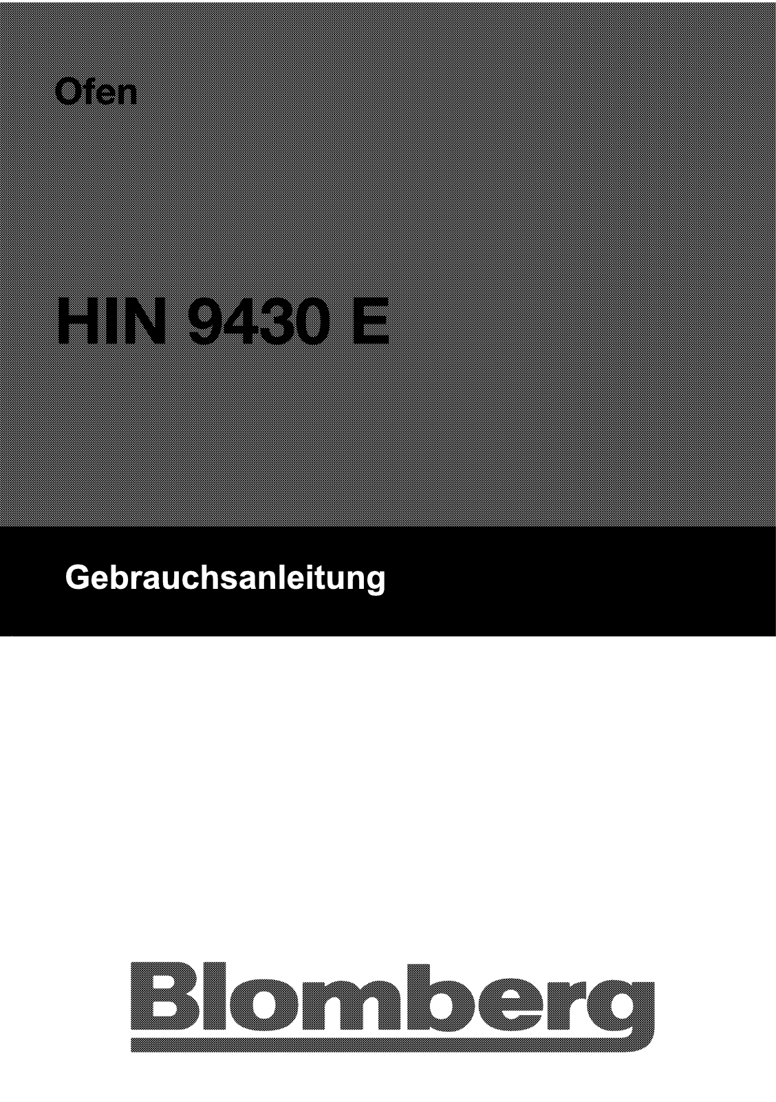 Blomberg HIN 9430 E User Manual