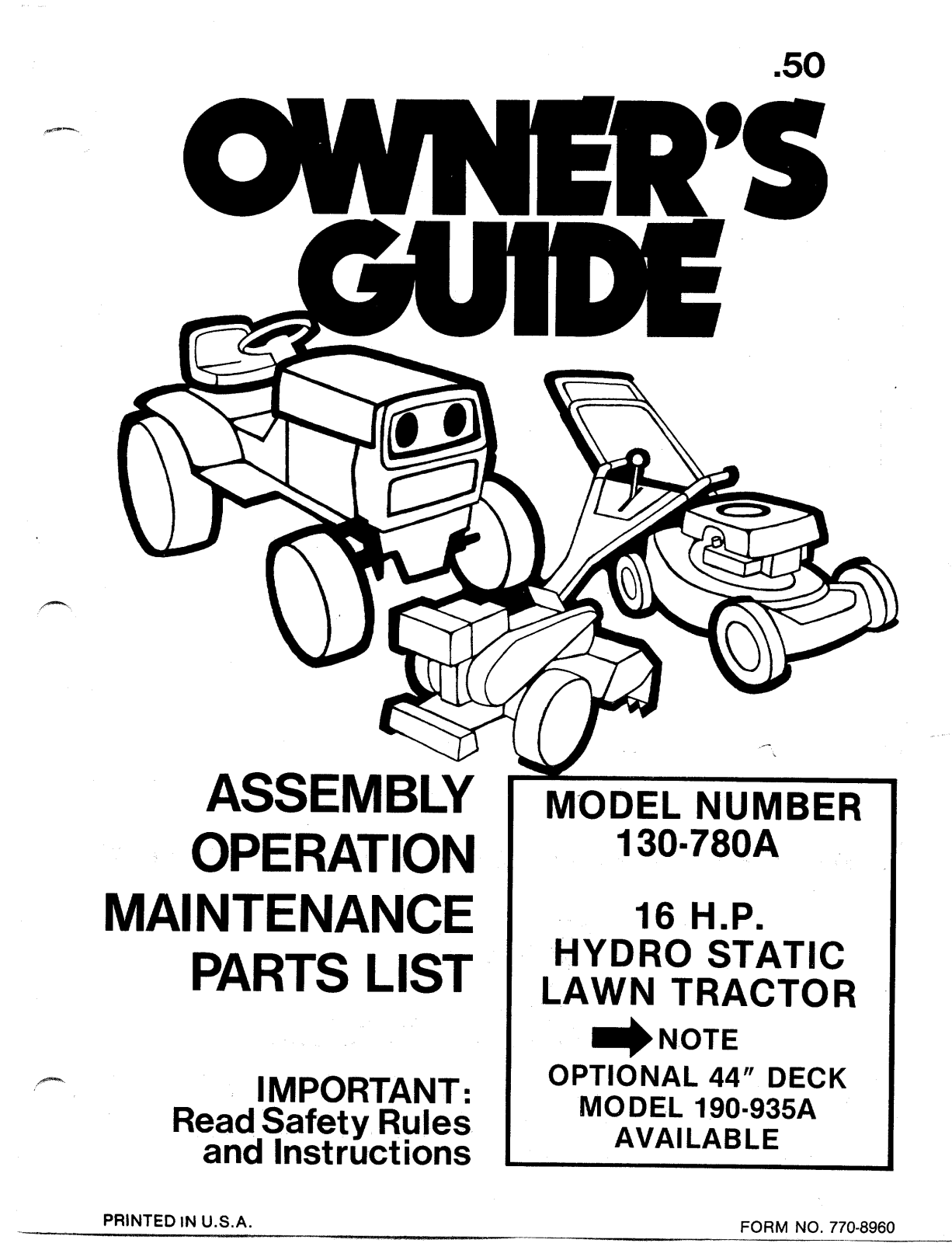 Bolens 130-780A User Manual