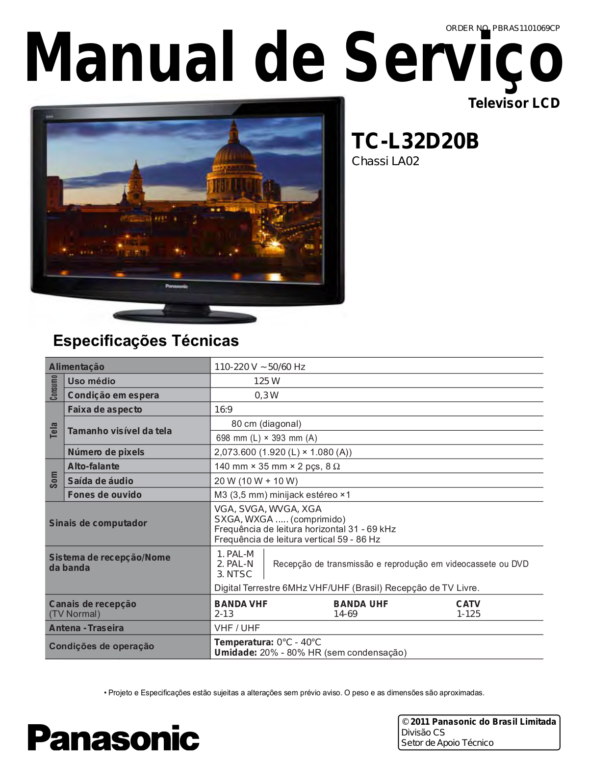 Panasonic TC-L32D20B Schematic