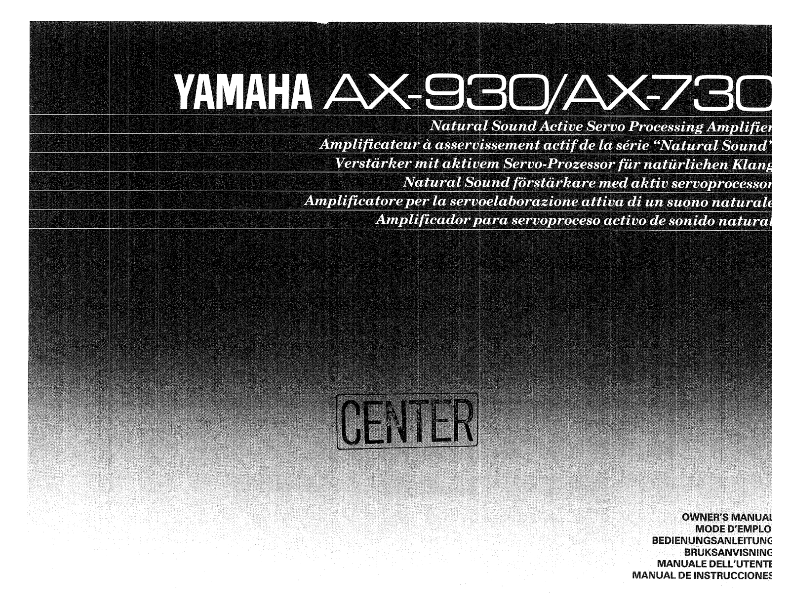 Yamaha AX-730, AX-930 Owner Manual